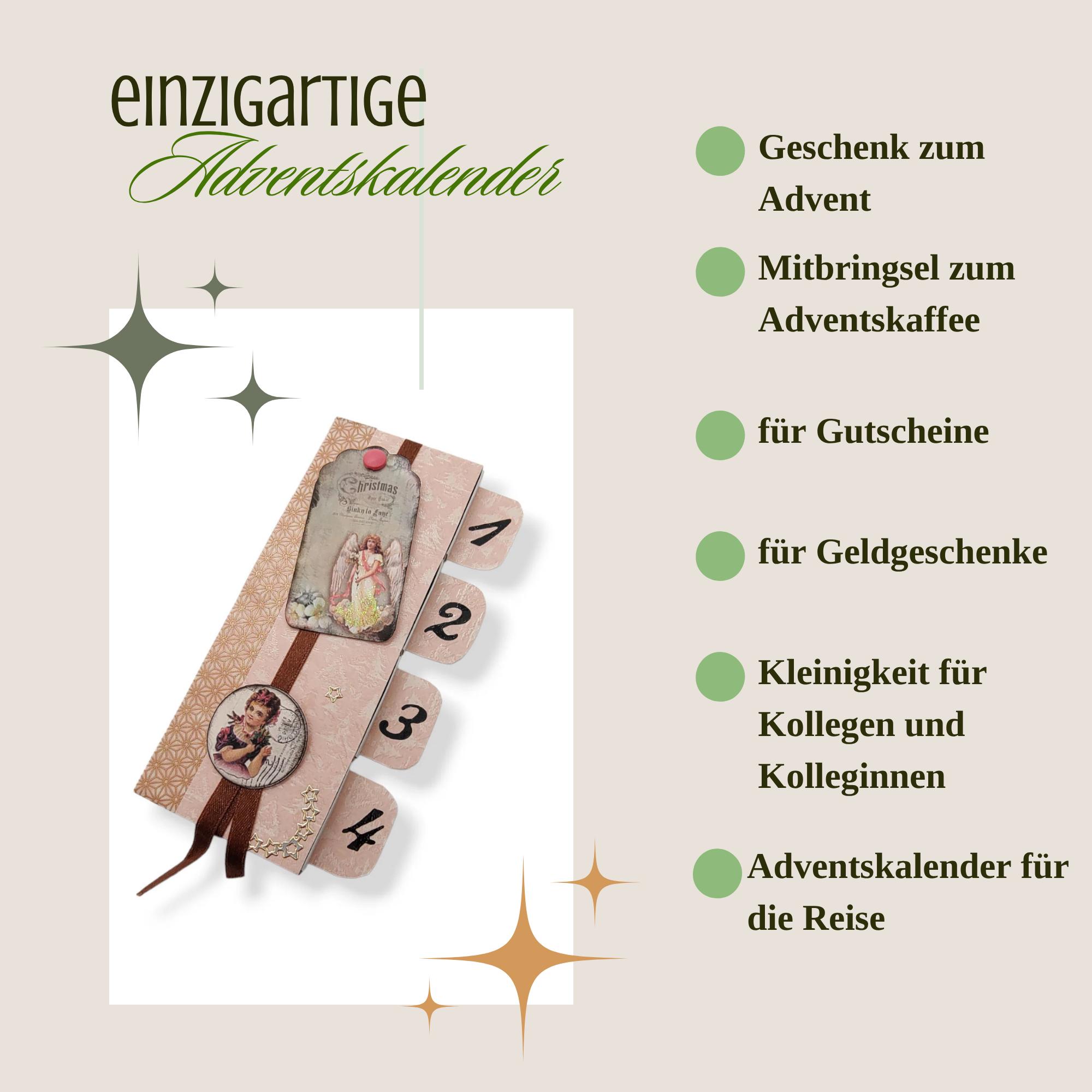 Adventskalender zum Befüllen aus 4 Streichholzschachteln Upcycling kleine Adventsgeschenke Geldgeschenk Weihnachten Mitbringsel #627796301