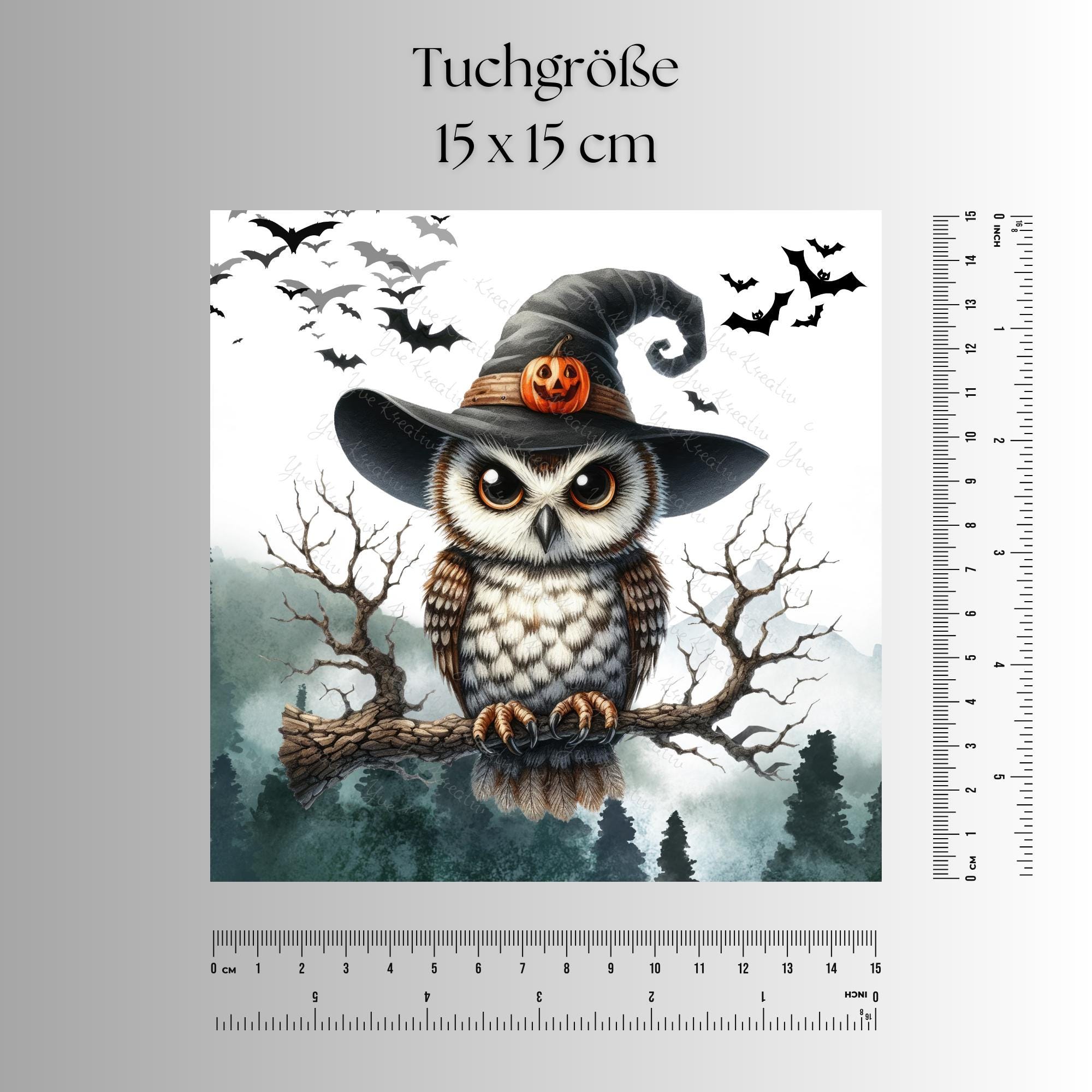 Brillenputztuch Zauberer Eule bedrucktes Mikrofasertuch für Sonnenbrille Displays Handy Eulen Geschenk Halloween Mitbringsel #TI171