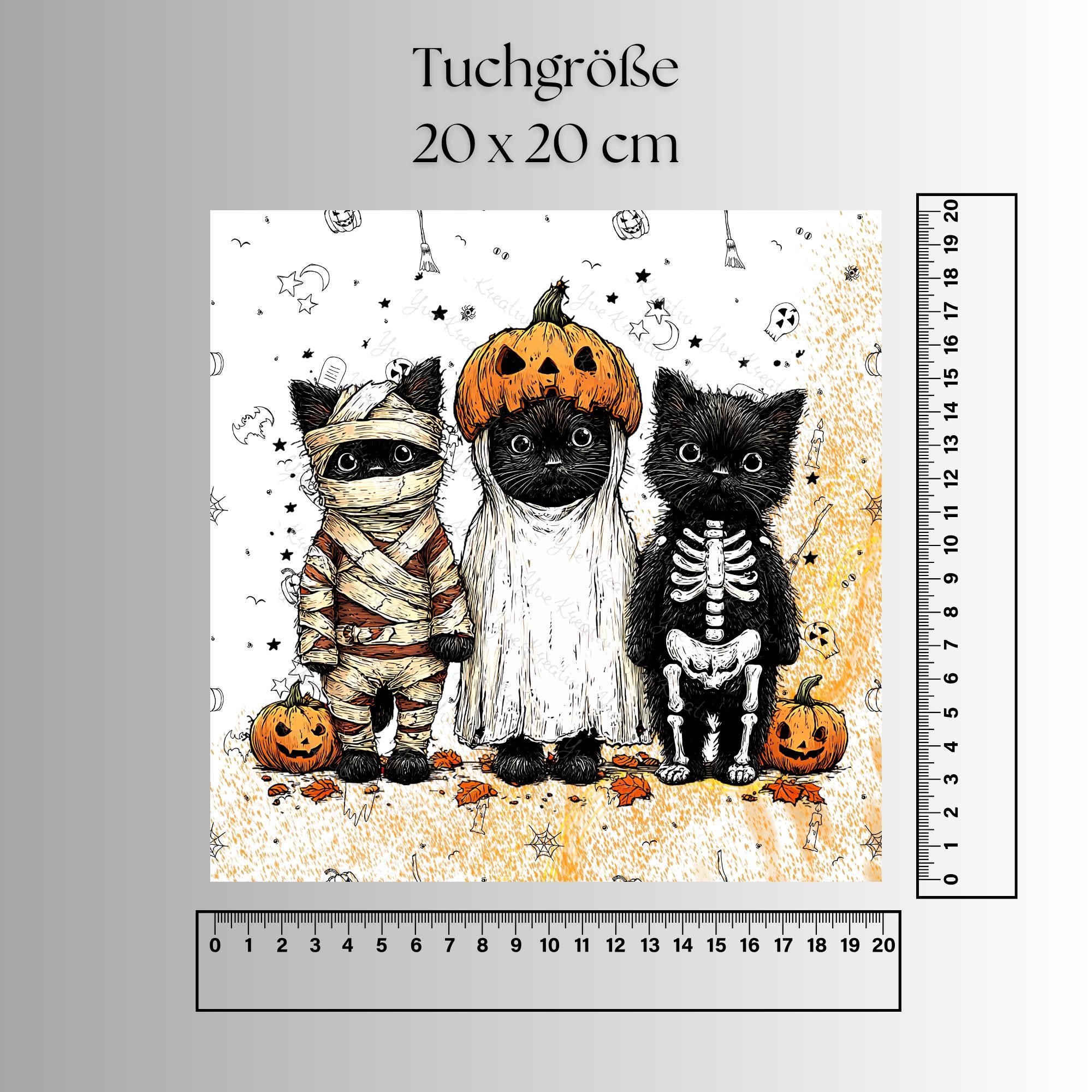 Brillenputztuch Halloween schwarze Katzen bedrucktes Tuch für Sonnenbrille Displays Handy Geschenk Herbst Mitbringsel Katzenbesitzer #SA12