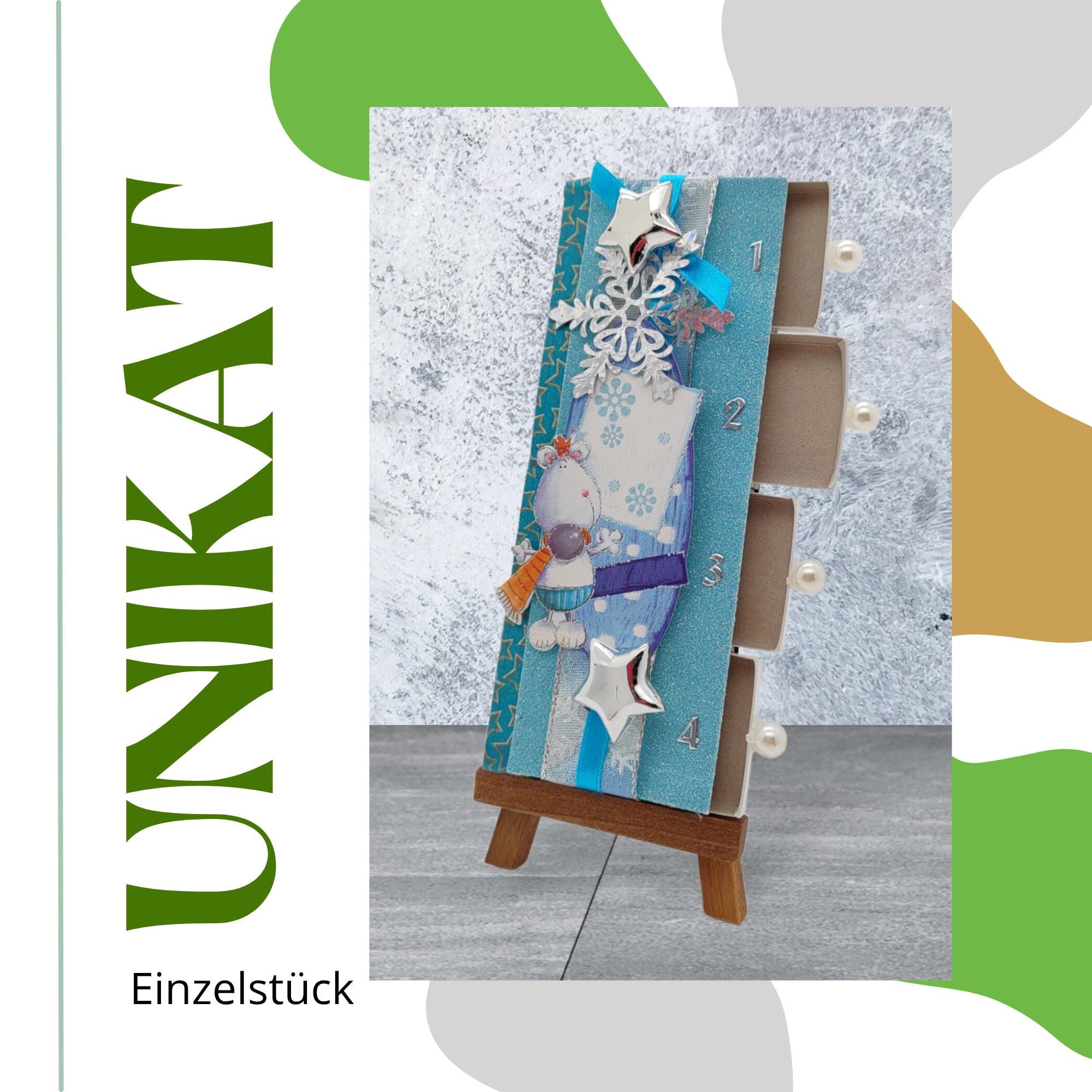 Adventskalender zum Befüllen aus 4 Streichholzschachteln Upcycling kleine Adventsgeschenke Geldgeschenk Weihnachten Mitbringsel #627796339