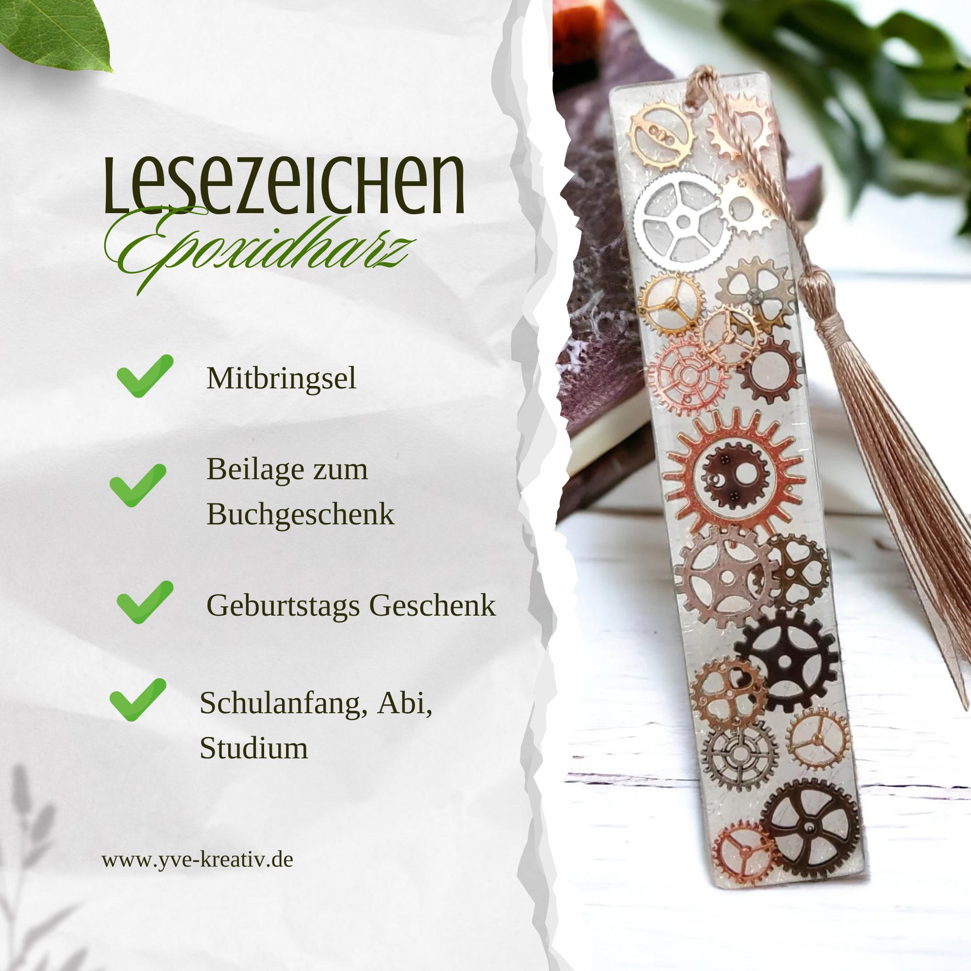 Lesezeichen aus Epoxidharz Steampunk Geschenk Männer Geburtstag Mitbringsel Buchgeschenk Geschenkidee Buchzeichen transparent  #1681863785