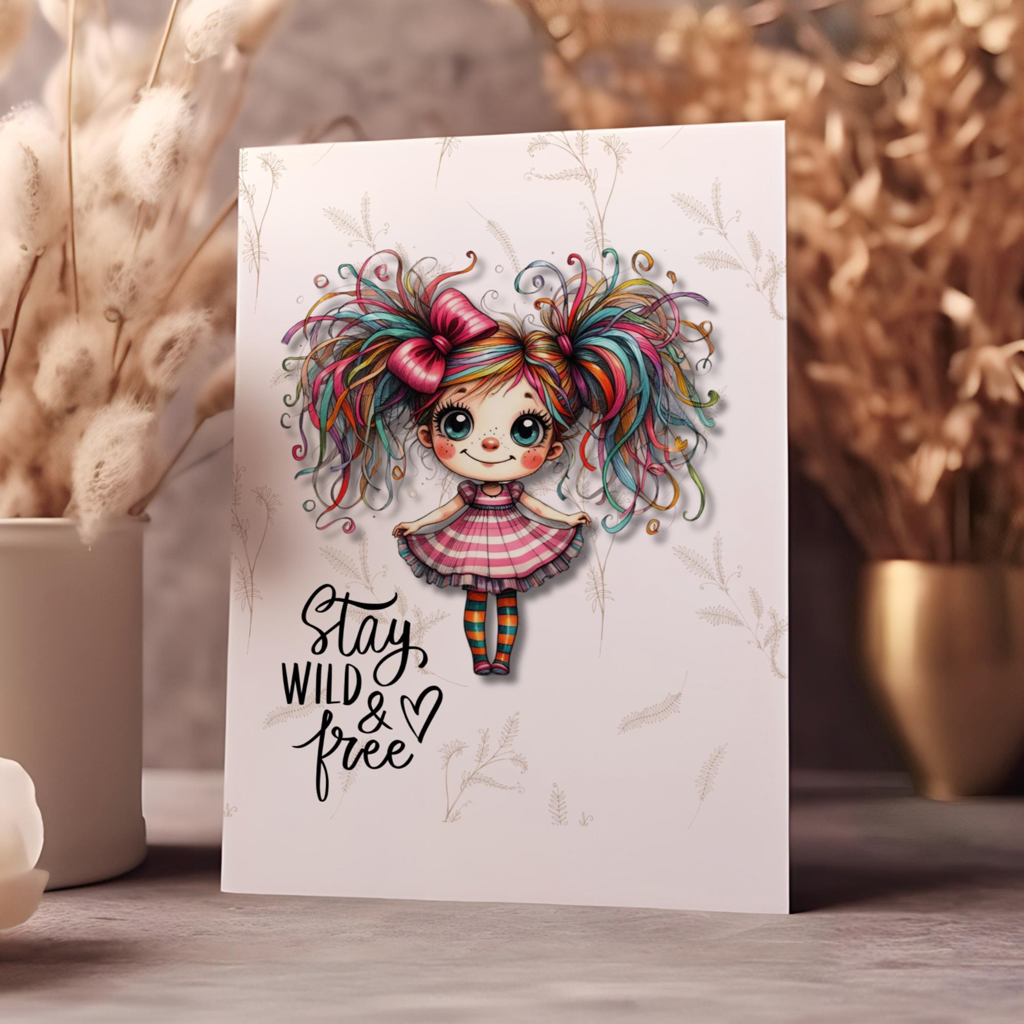 Postkarte, Grußkarte, Karte zum Geburtstag, Motivation, Aufmunterung I Crazy Girl #PLS