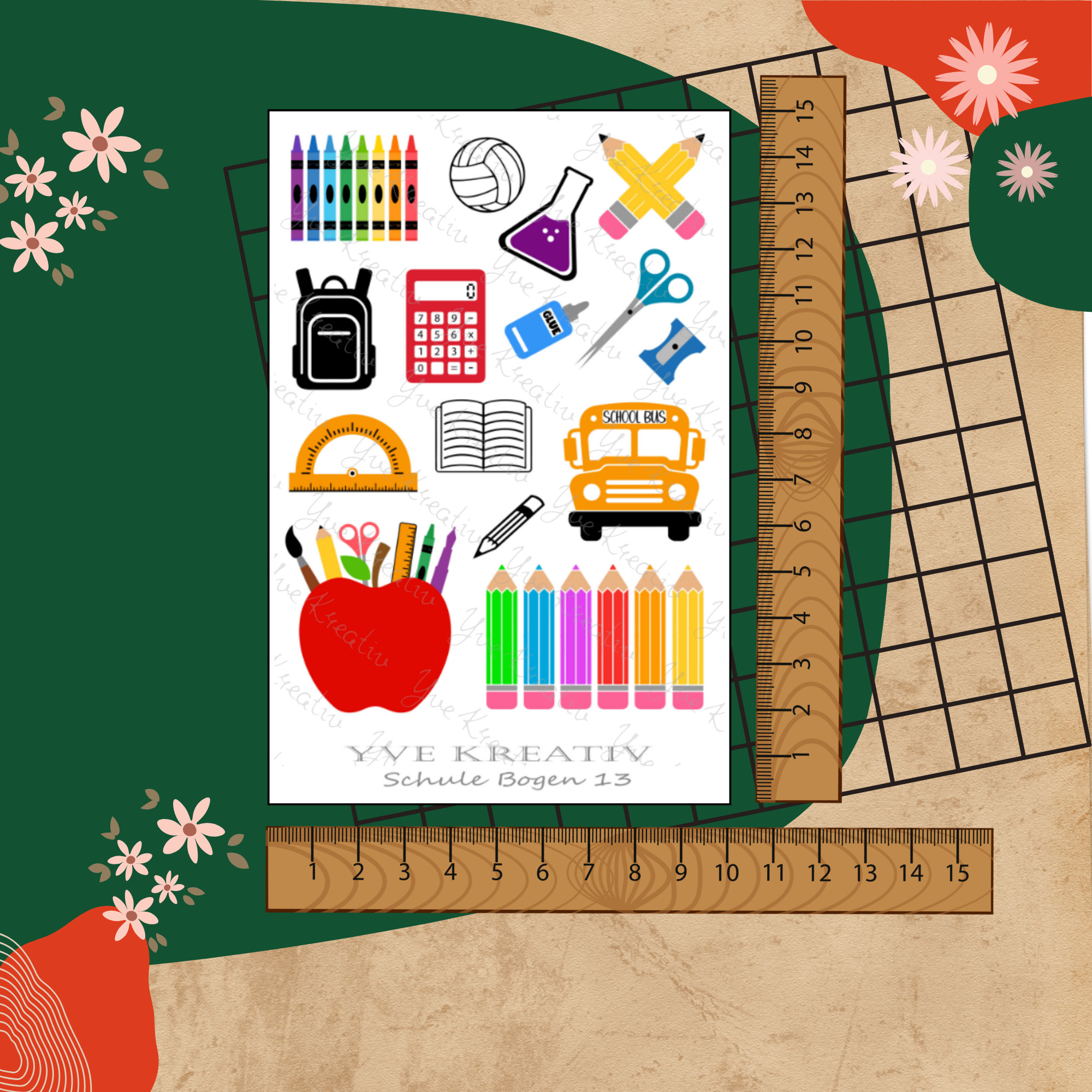 Sticker Bogen " Schule Einschulung " personalisierbar | Set - Aufkleber 3 Stickerbogen zur Auswahl in Weiß - Transparent - Matt - Glanz