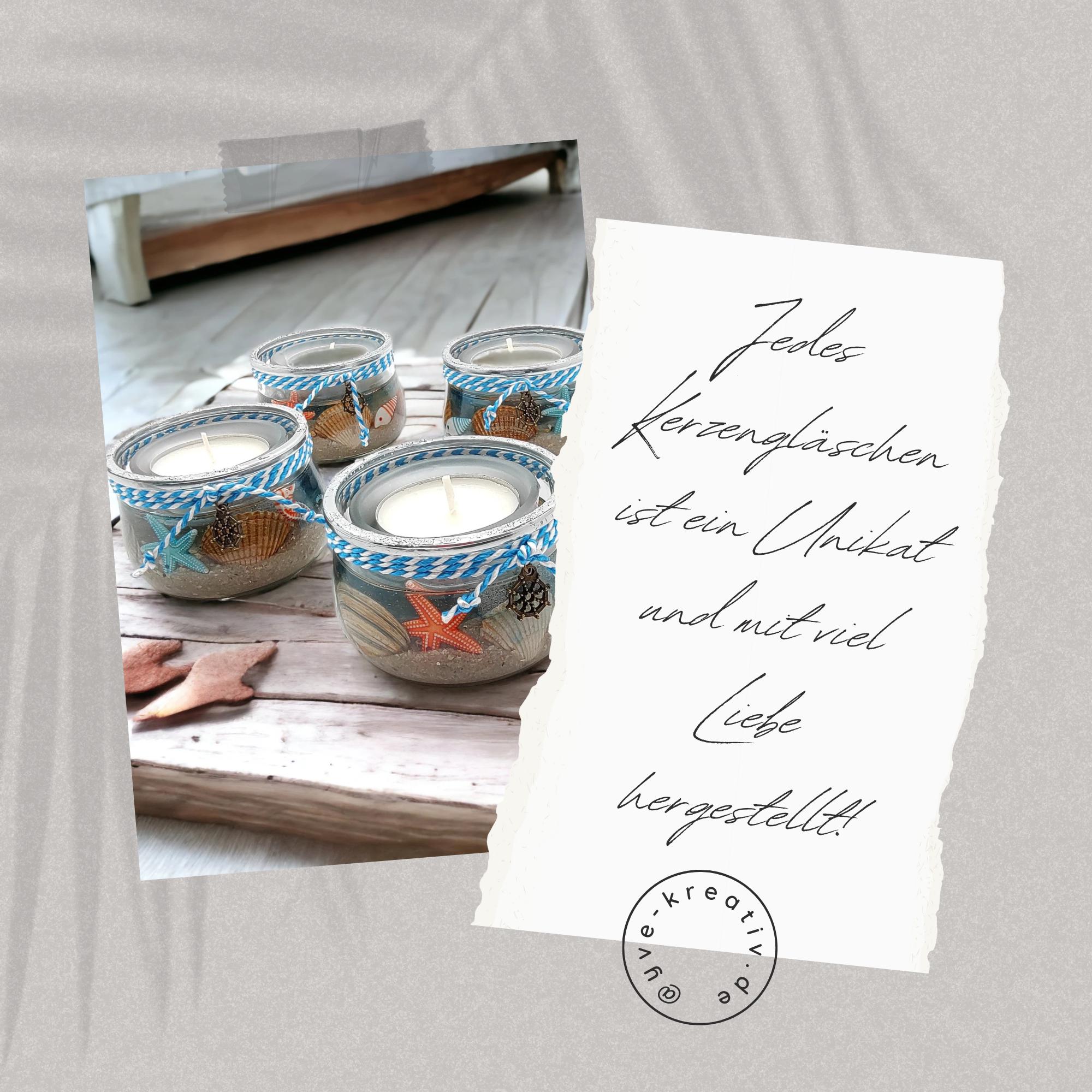 Teelichthalter Strand Windlicht Gartenparty Kerzenglas Maritim Kerzenhalter Muscheln Sommer Geschenk Geburtstag Mitbringsel #1609901805