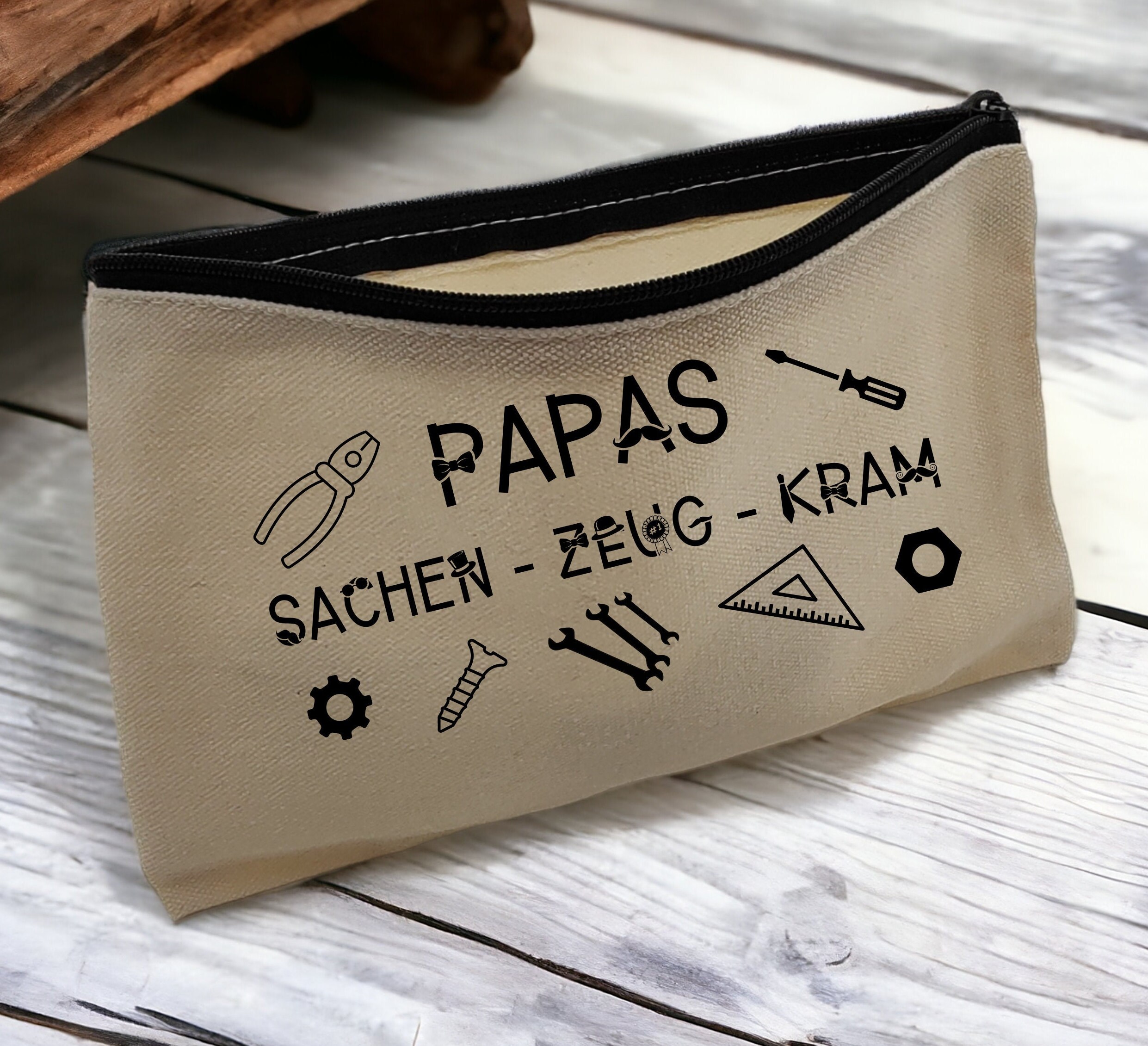 Federmäppchen, Mäppchen für den Mann, Kosmetiktasche, kleiner Stoffbeutel mit Reißverschluss  #FMBAUB