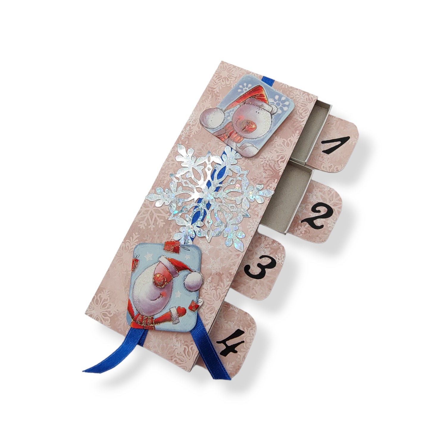 Adventskalender zum Befüllen aus 4 Streichholzschachteln