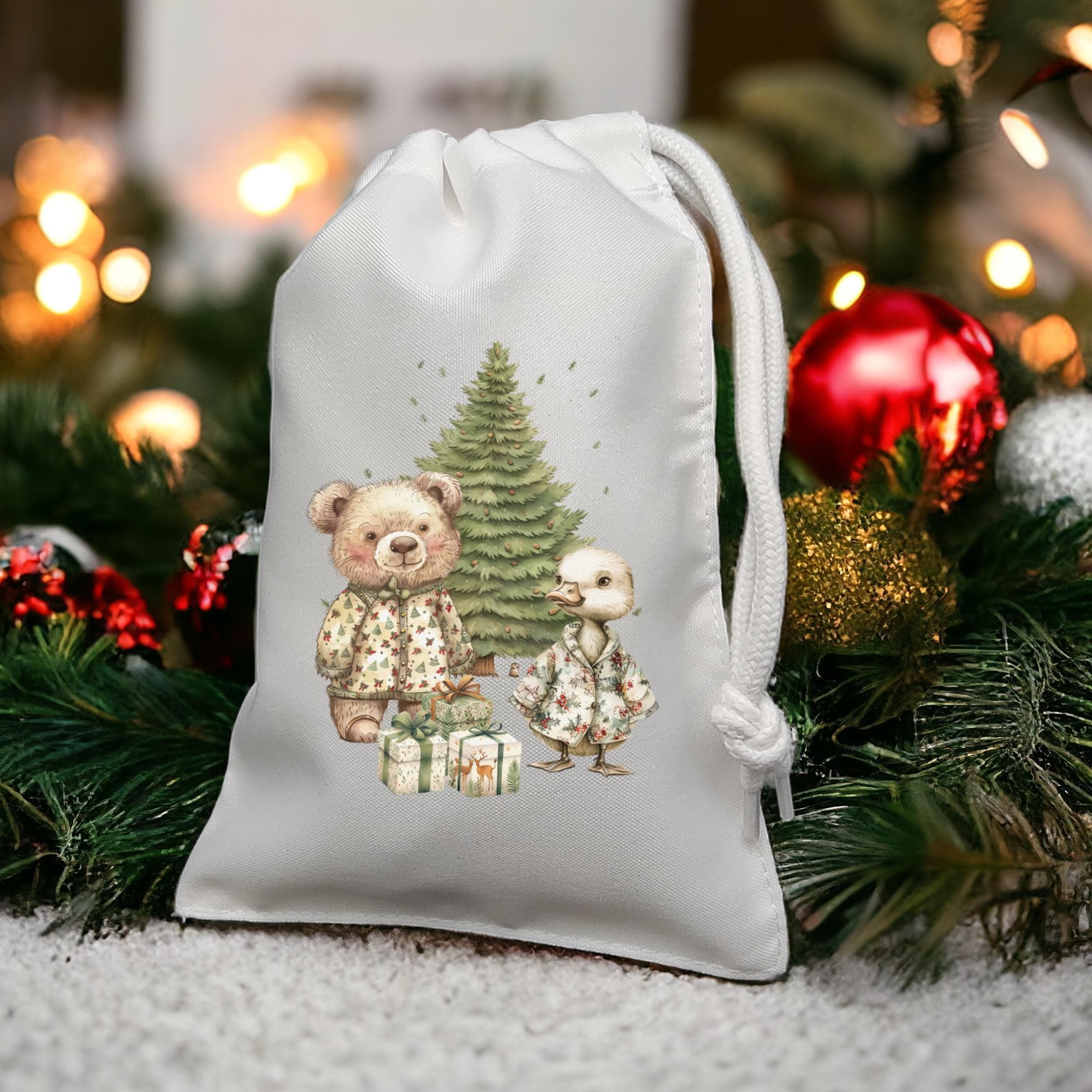 Geschenksäckchen, Weihnachtsgeschenkbeutel, Stoffsäckchen, Stofftasche, Stoffbeutel, Verpackung, Geschenkverpackung  #GSSUB