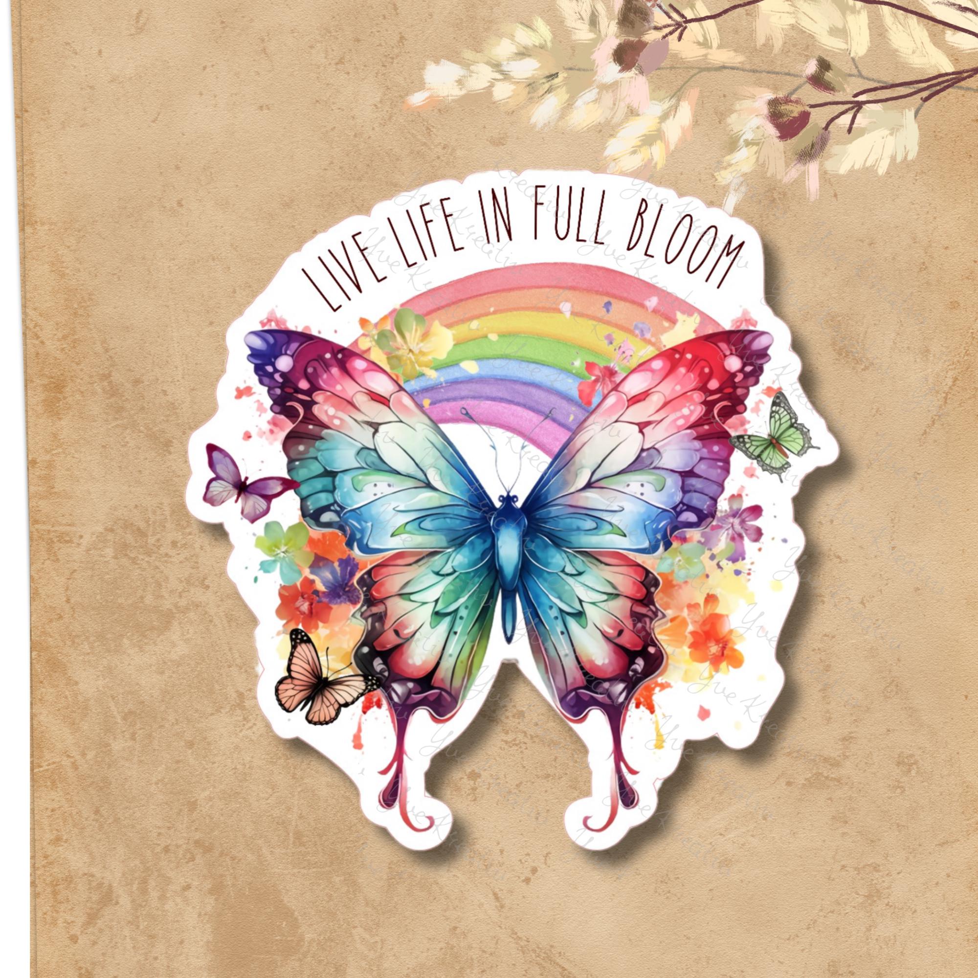Kofferaufkleber, Geschenkaufkleber, Aufkleber Motivation, großer Schmetterling Sticker I zur Auswahl in Weiß oder Transparent  #SEG8