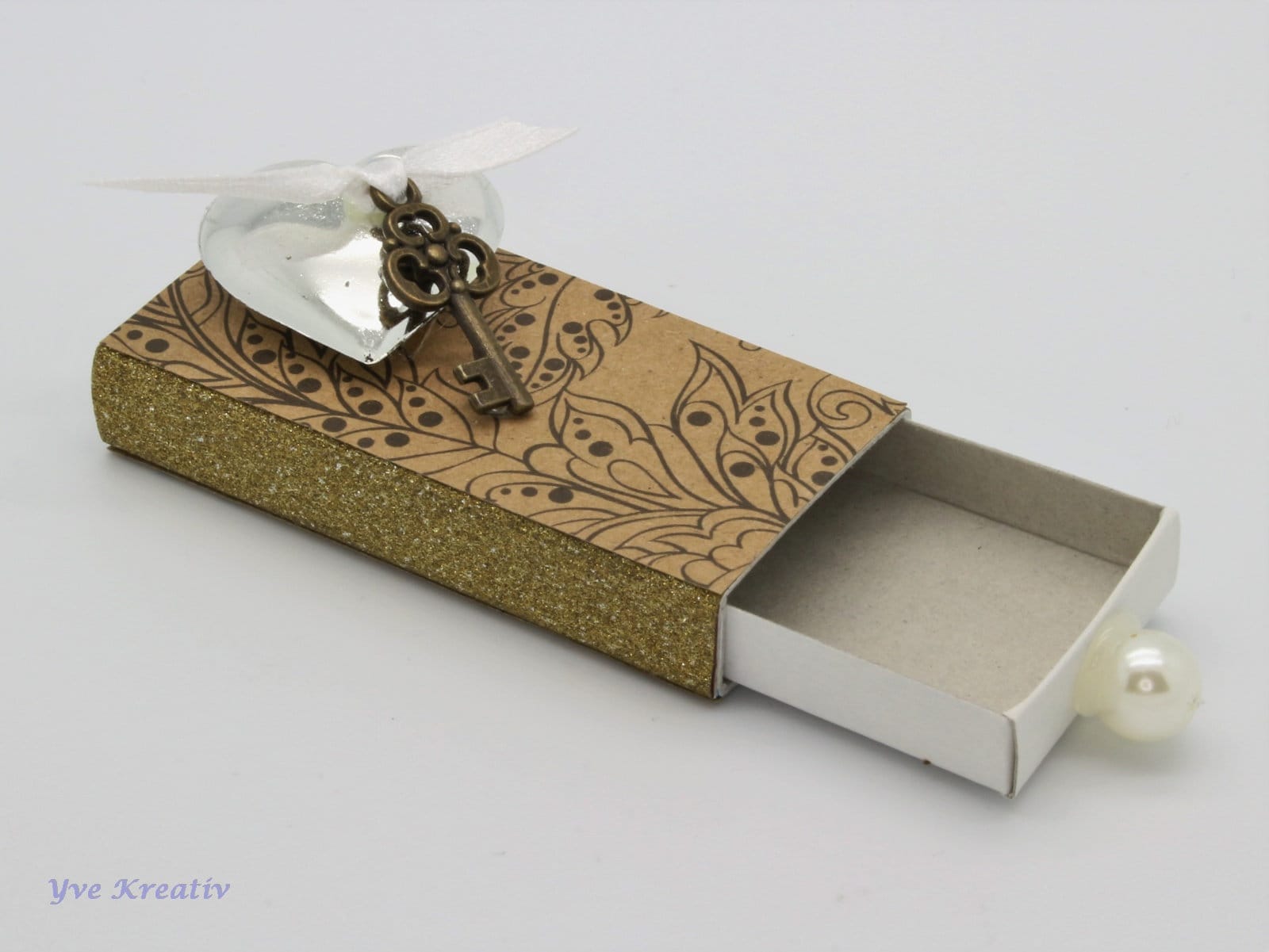 Kleine Schachtel, verzierte Streichholzschachtel als originelle Geschenkverpackung für Geld, Gutscheine und mehr