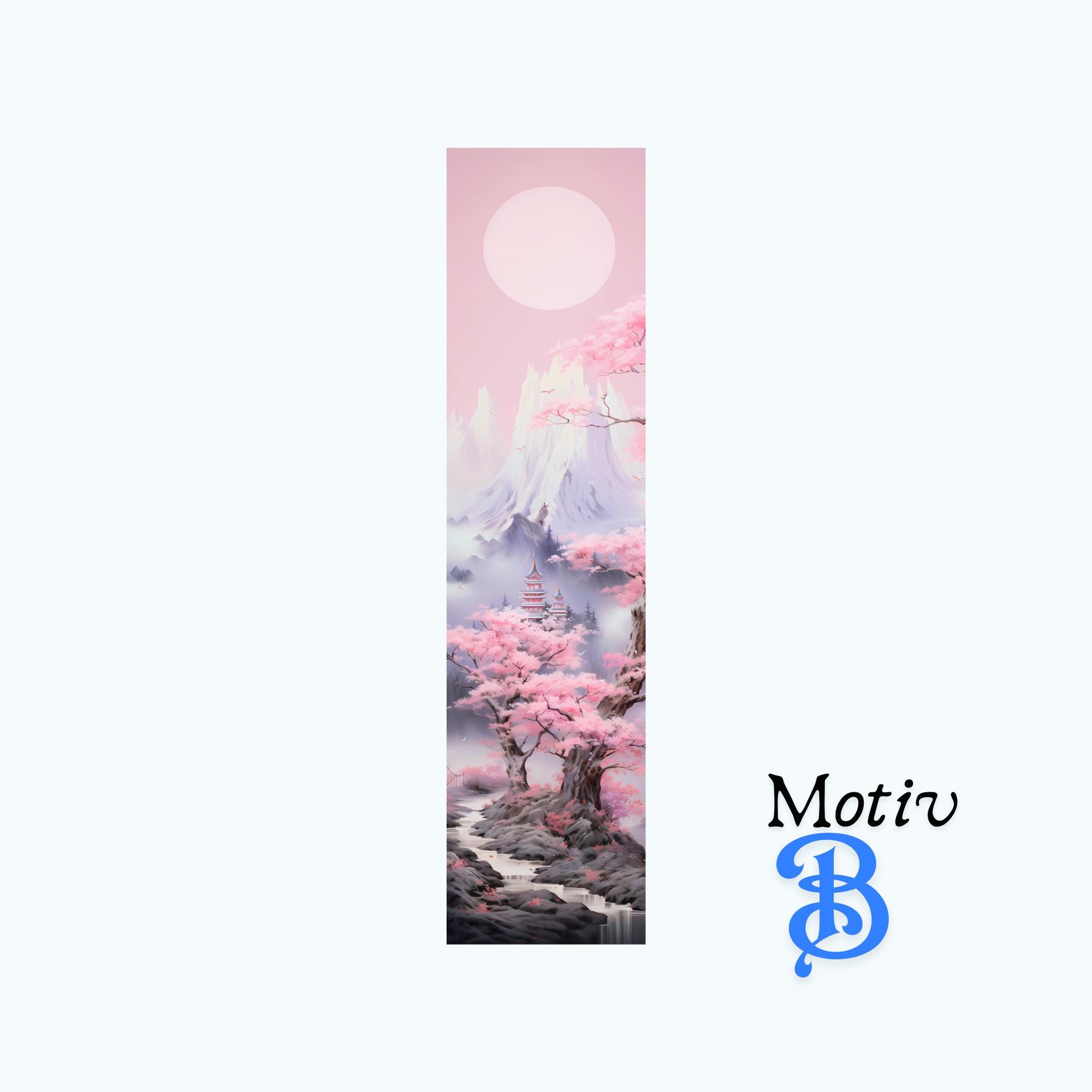 Lesezeichen aus Aluminium Geschenk zum Geburtstag Buchgeschenk "Motiv Japan Kirschblüte" Bookmark - 2 Motive zur Auswahl  #LEALU
