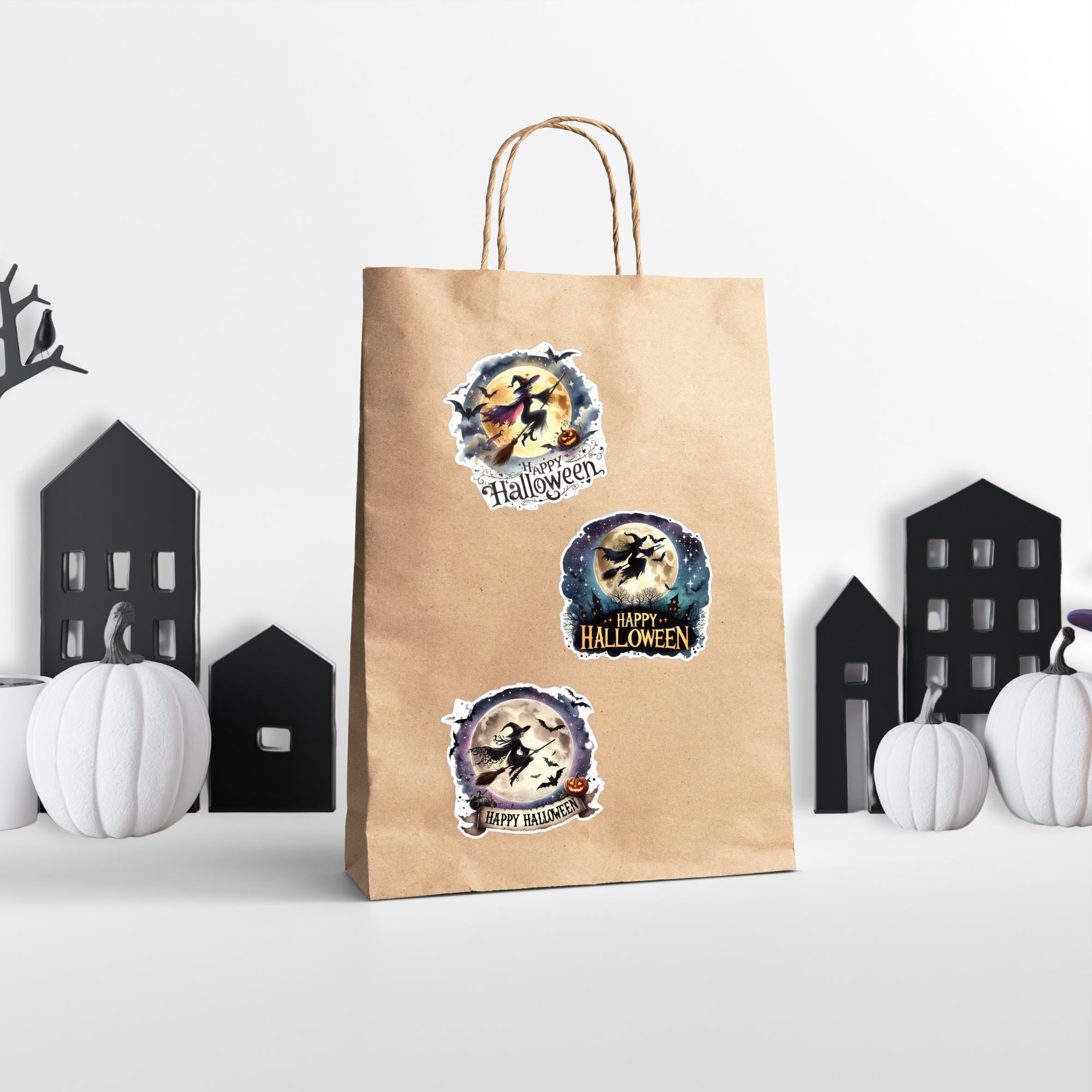 Halloween Aufkleber, Grusel Sticker, großer Kofferaufkleber Geschenkaufkleber - 3 Aufkleber zur Auswahl in Weiß oder Transparent #SEG8 Halloween Aufkleber, Grusel Sticker, großer Kofferaufkleber Geschenkaufkleber - 3 Aufkleber zur Auswahl in Weiß oder Transparent #SEG8