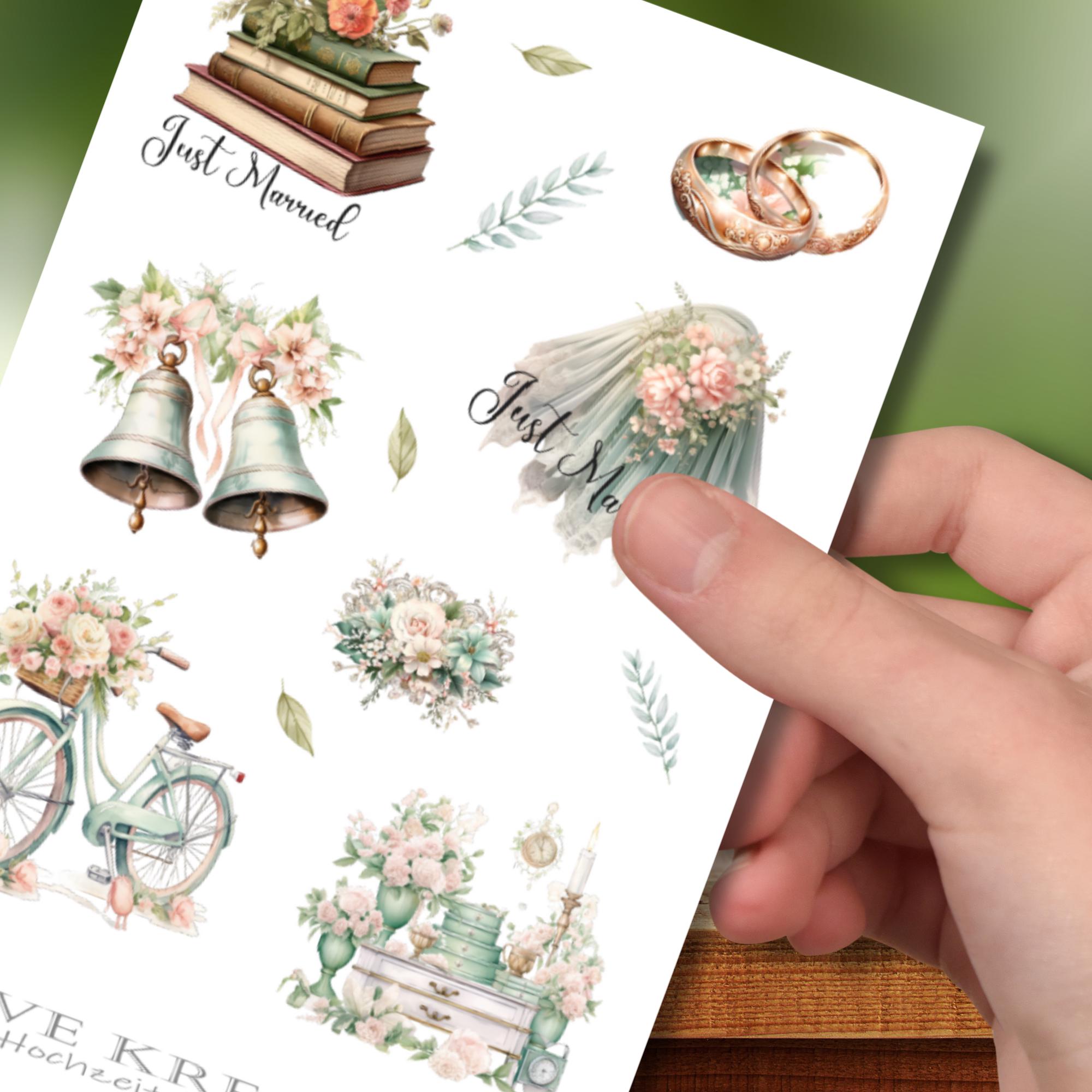 Aufkleber Hochzeit Sticker Bogen Hochzeitsfeier Stickerbogen zur Auswahl in Weiß - Transparent - Matt - Glanz #SBA6 Aufkleber Hochzeit Sticker Bogen Hochzeitsfeier Stickerbogen zur Auswahl in Weiß - Transparent - Matt - Glanz #SBA6
