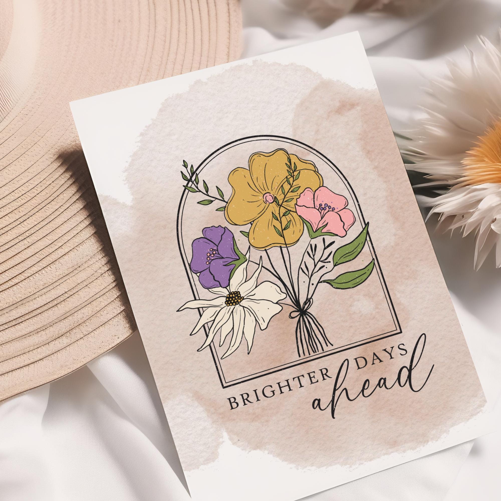 Postkarte Aufmunterung Grußkarte Spruch "Es liegen hellere Tage vor uns" Karte Geburtstag Motivation #PLS Postkarte Aufmunterung Grußkarte Spruch "Es liegen hellere Tage vor uns" Karte Geburtstag Motivation #PLS