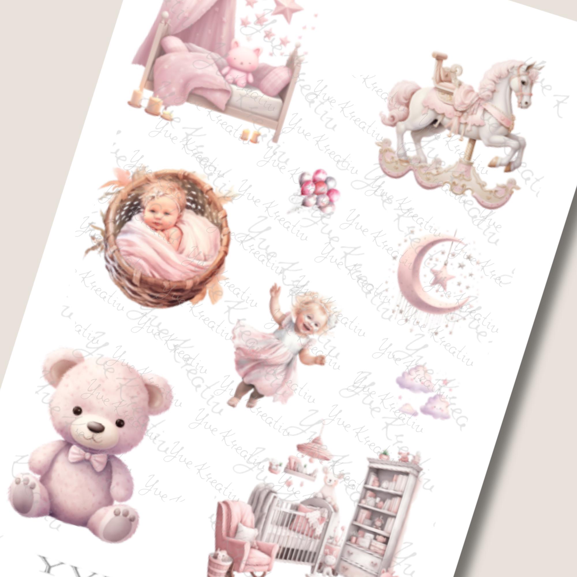 2 Stickerbogen SET Baby Girl Aufkleber Babyparty Sticker Geburt | Sticker Set zur Auswahl in Weiß - Transparent - Matt - Glanz #SBA6 2 Stickerbogen SET Baby Girl Aufkleber Babyparty Sticker Geburt | Sticker Set zur Auswahl in Weiß - Transparent - Matt - Glanz #SBA6