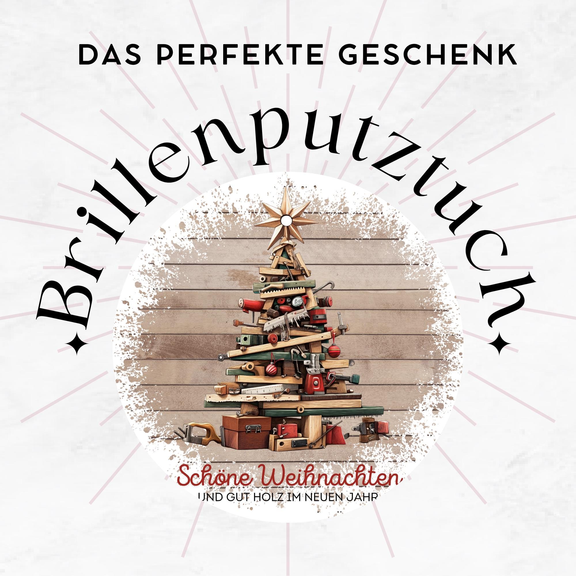 Brillenputztuch Tannenbaum Weihnachten Wichtelgeschenk Schreiner Geschenk bedrucktes Mikrofasertuch für Brillen Display Handy #WE15