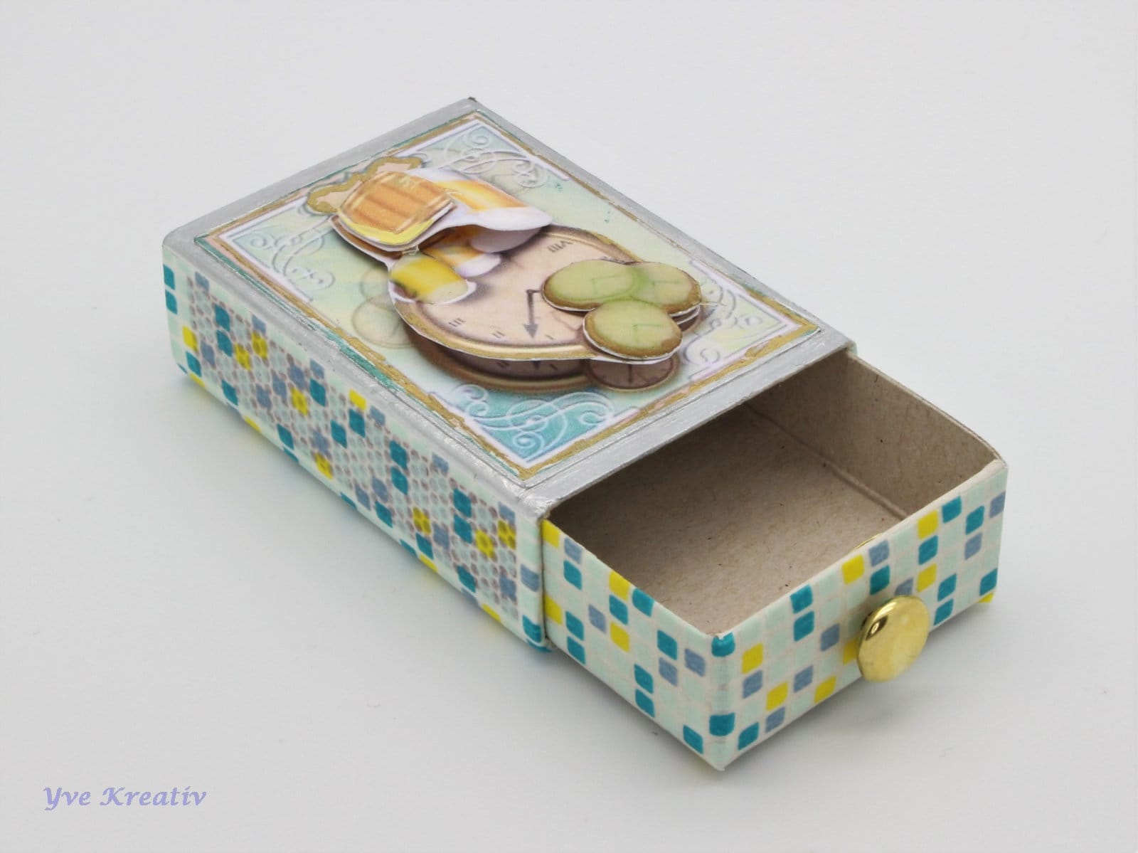 Kleine Schachtel, verzierte Streichholzschachtel als originelle Geschenkverpackung für Geld, Gutscheine und mehr