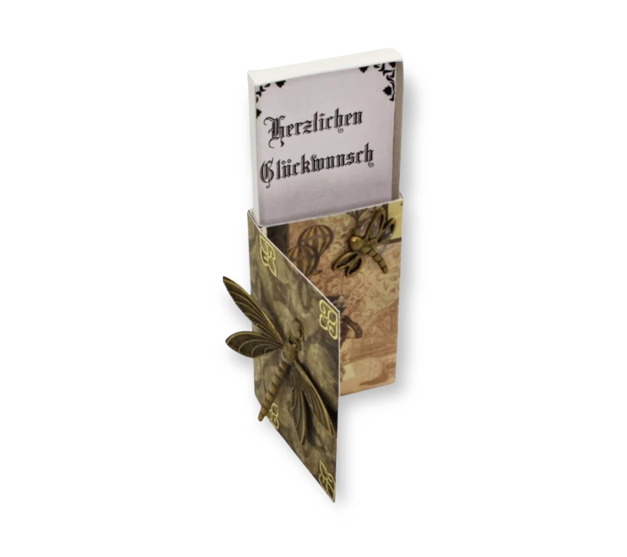 Kleine Schachtel, verzierte Streichholzschachtel als originelle Geschenkverpackung für Geld, Gutscheine und mehr