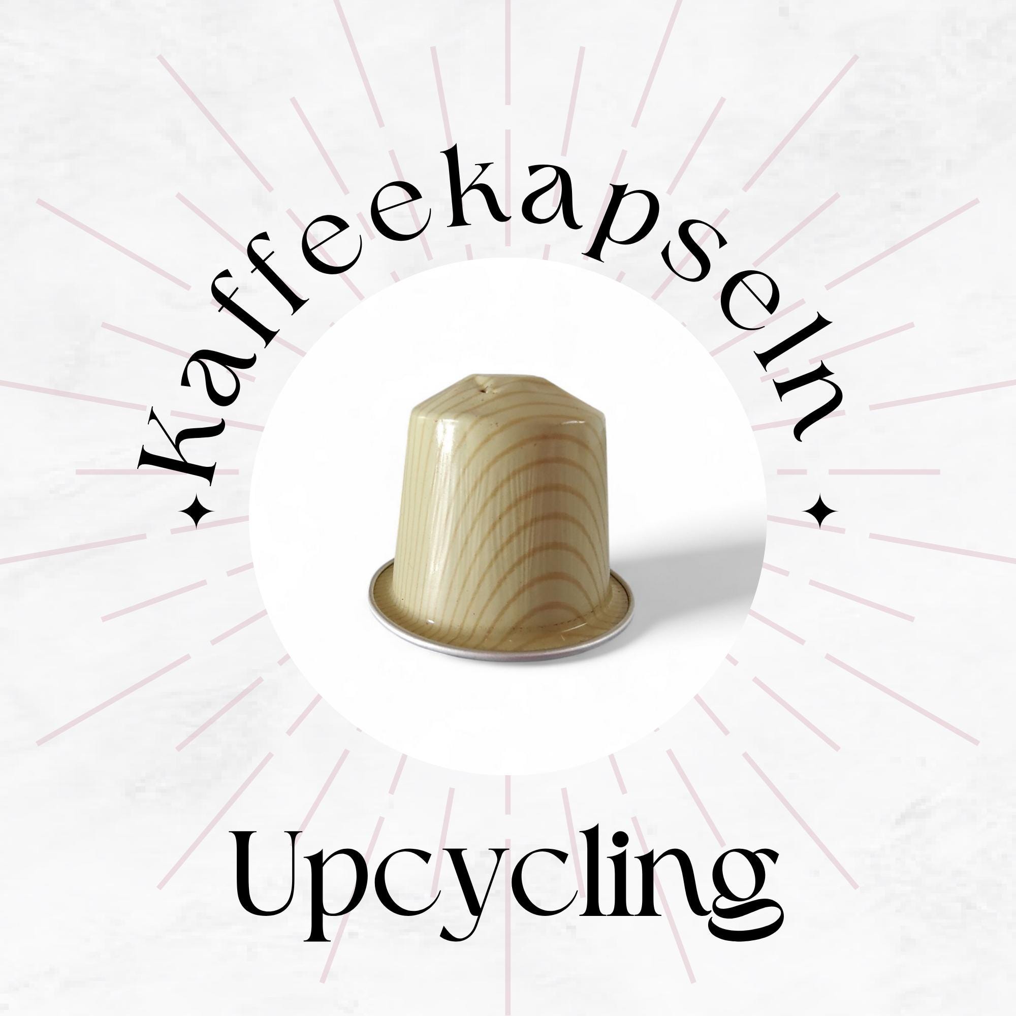 Kaffeekapseln leer gereinigt Basteln Gestalten Bastelmaterial DIY Schmuckherstellung Zubehör Aluminium Creme-Nadelstreifen 10 Stück  #KNS