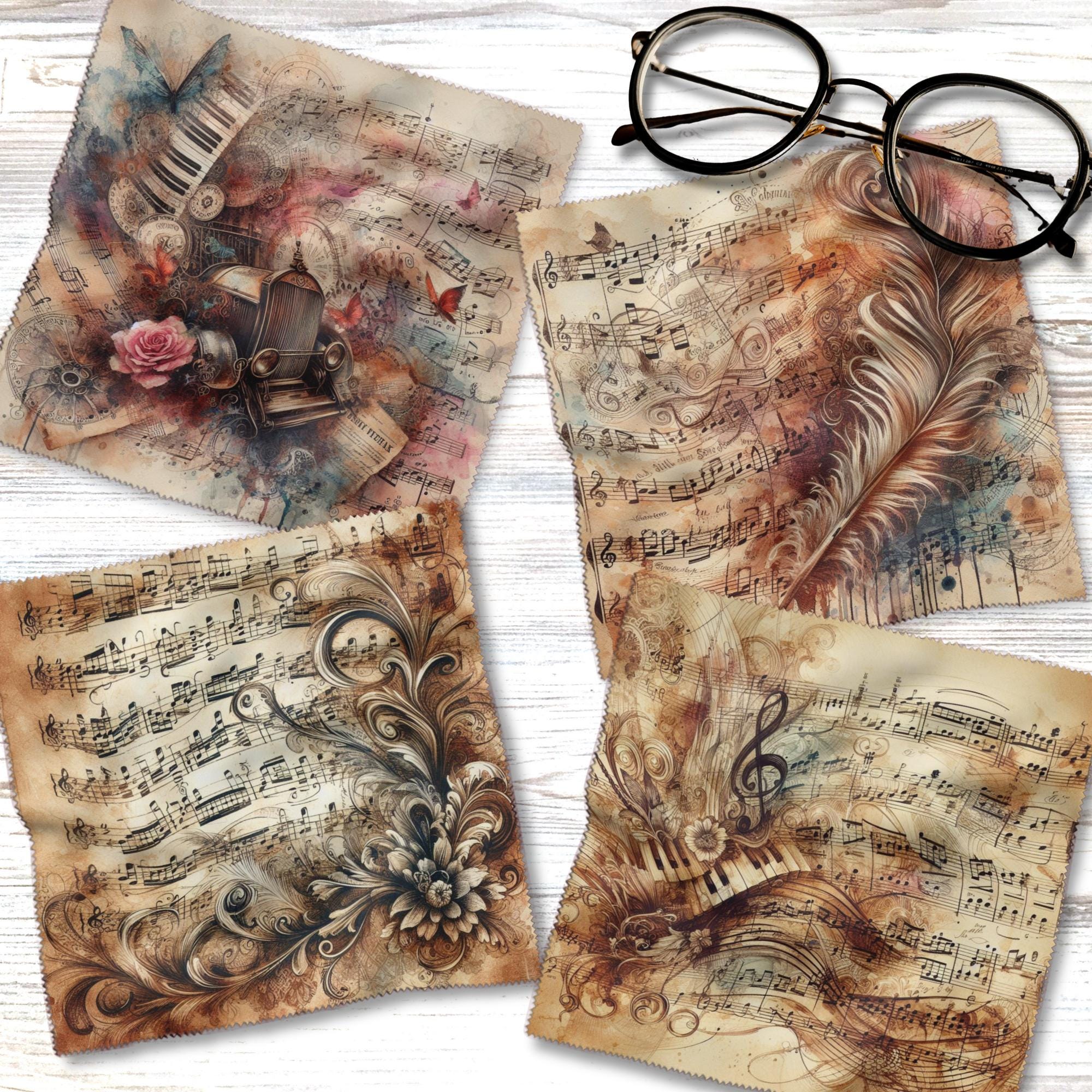 Brillenputztuch Musik bedrucktes Mikrofasertuch für Sonnenbrille Displays Handy Geschenk Musiker Mitbringsel Musiklehrer #MC13abcd