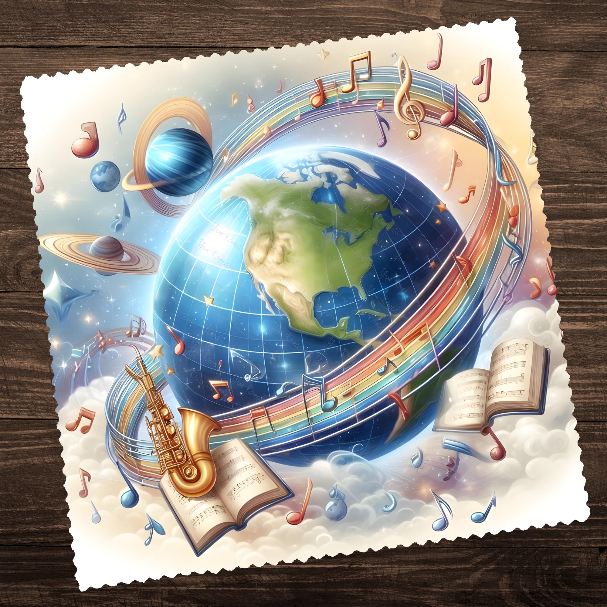 Brillenputztuch Welt der Musik bedrucktes Mikrofasertuch für Sonnenbrille Displays Handy Geschenk Musiker Mitbringsel Musiklehrer #MC15