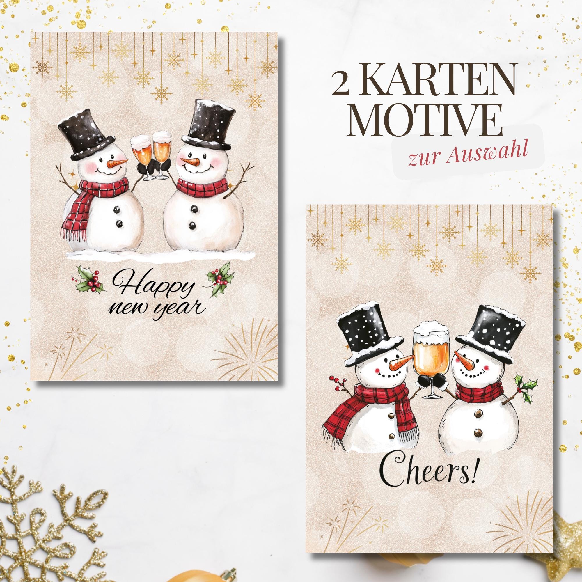 Weihnachtskarte, 2 Kartenmotive zur Auswahl, Postkarte, Grußkarte, Geschenkkarte, Weihnachtsgruß  #PHO
