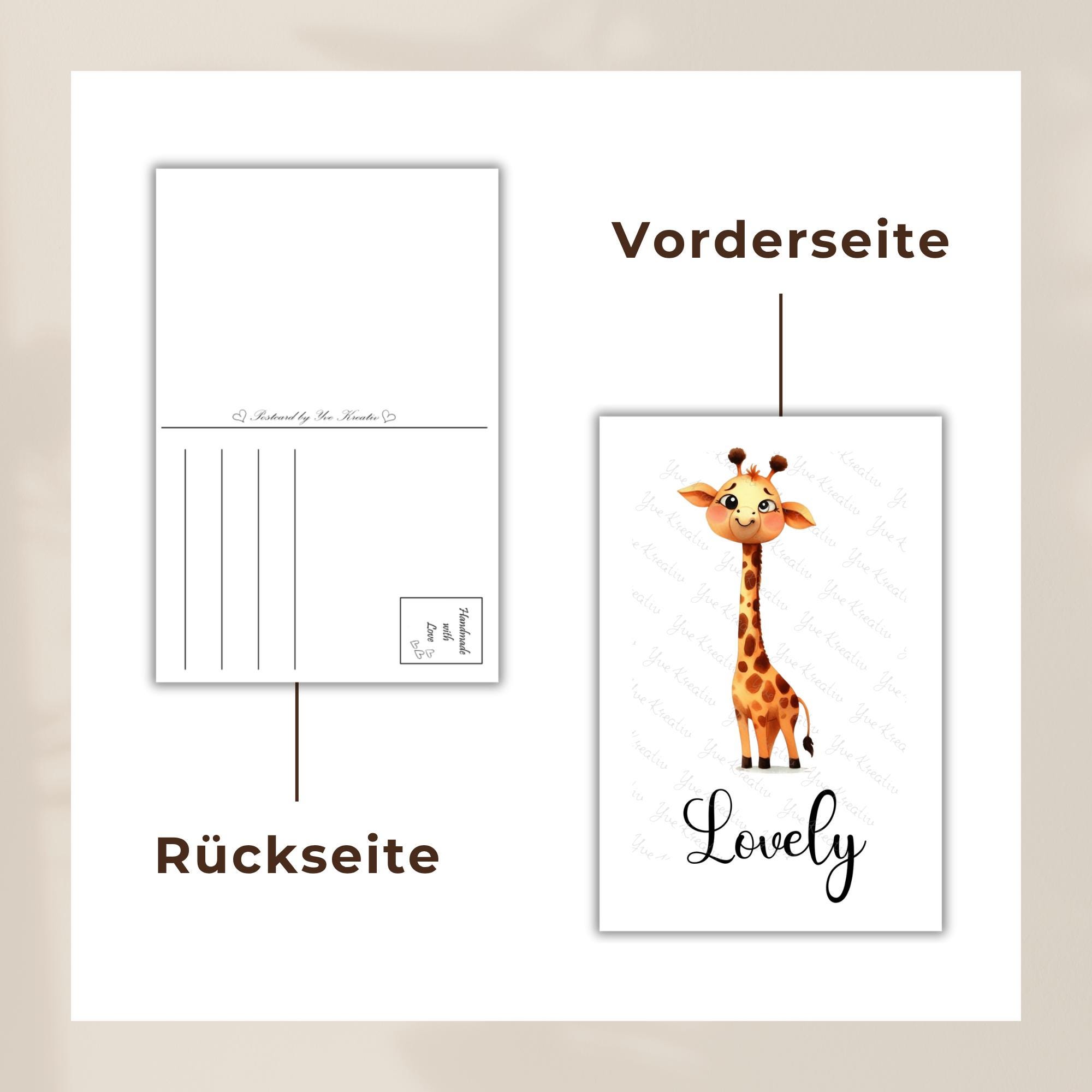 Postkarte Giraffe Grußkarte Karte Geburtstag Freundin Gutschein Mitbringsel Giraffen Fan I Crazy, Funny, Lovely I #PHO