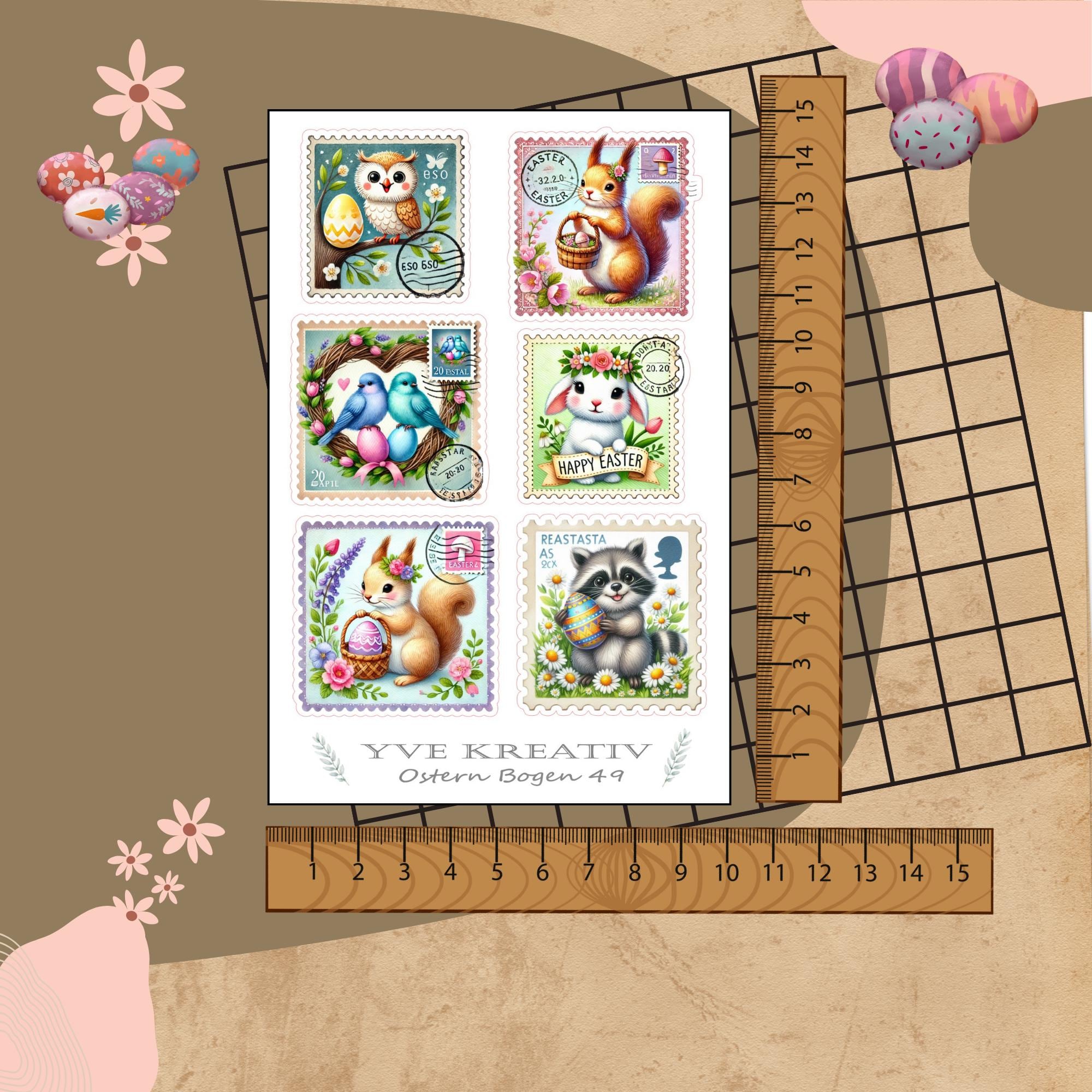 Sticker Bogen "Ostern Osterpost" | Sticker Set - Aufkleber 3 Stickerbogen zur Auswahl in Weiß - Transparent - Matt - Glanz #SBA6
