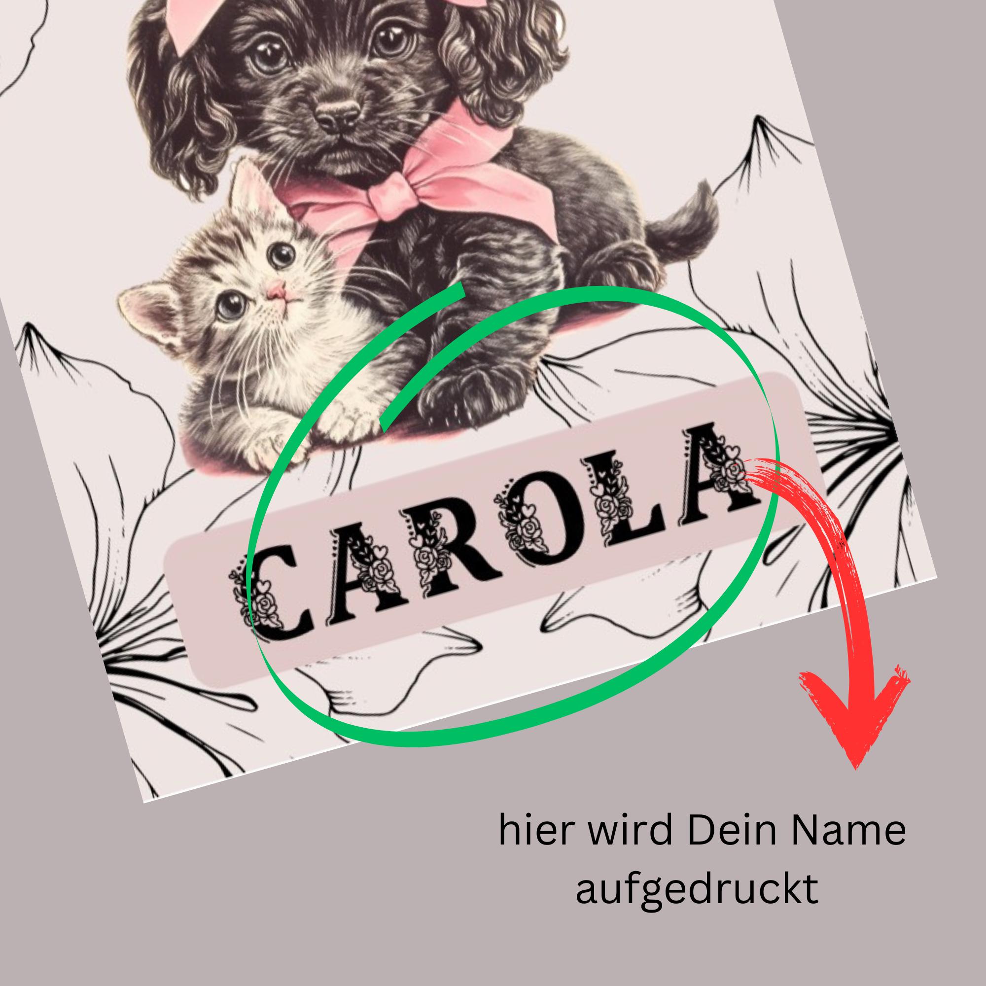 Geburtstagskarte personalisiert, Postkarte, Karte mit Hund Welpen, auf DIN A6 Karte mit Glanzoberfläche  #PLS