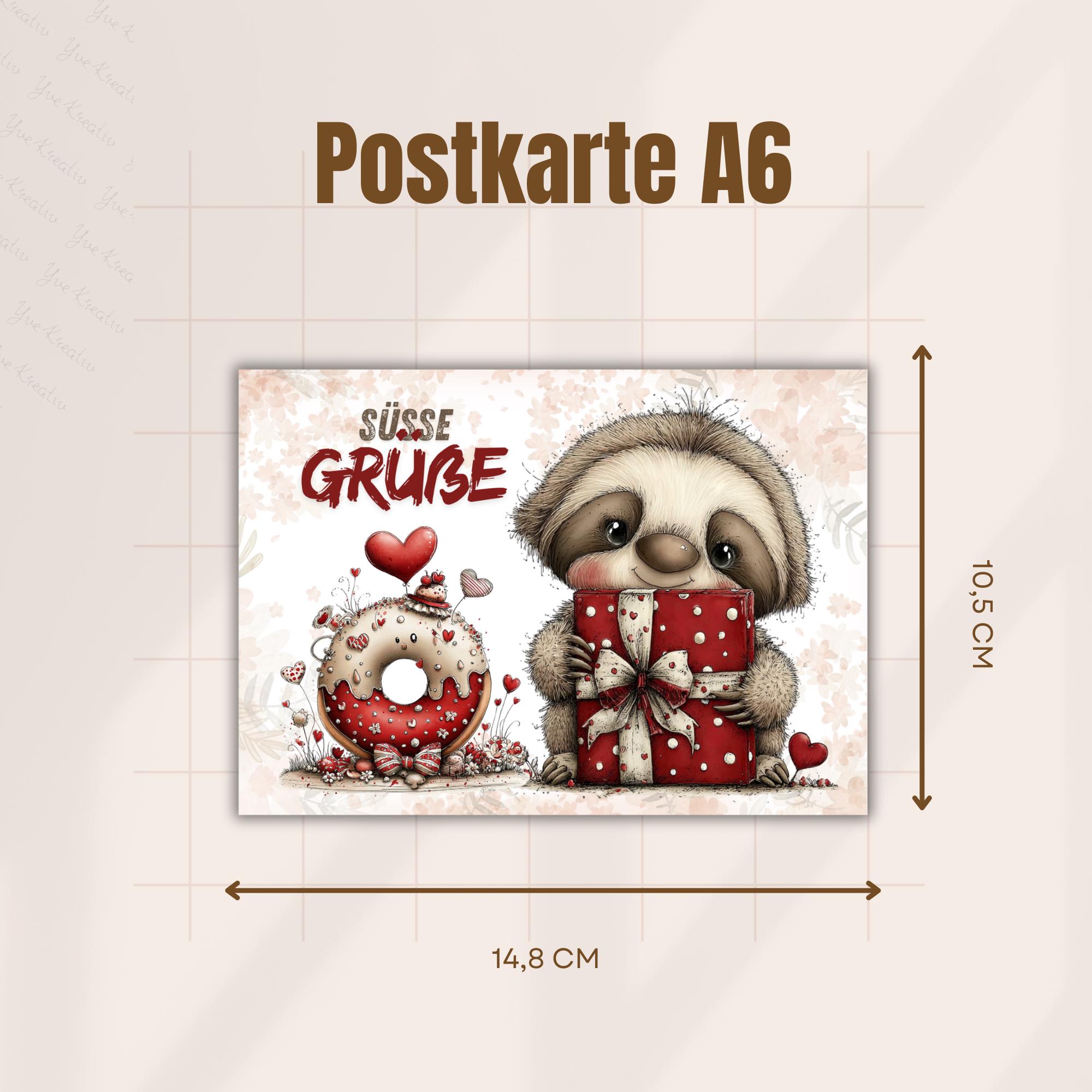 Postkarte zum Valentinstag Karte zum Geburtstag Grußkarte für Schleckermäuler Geschenkkarte zum Muttertag #PA12