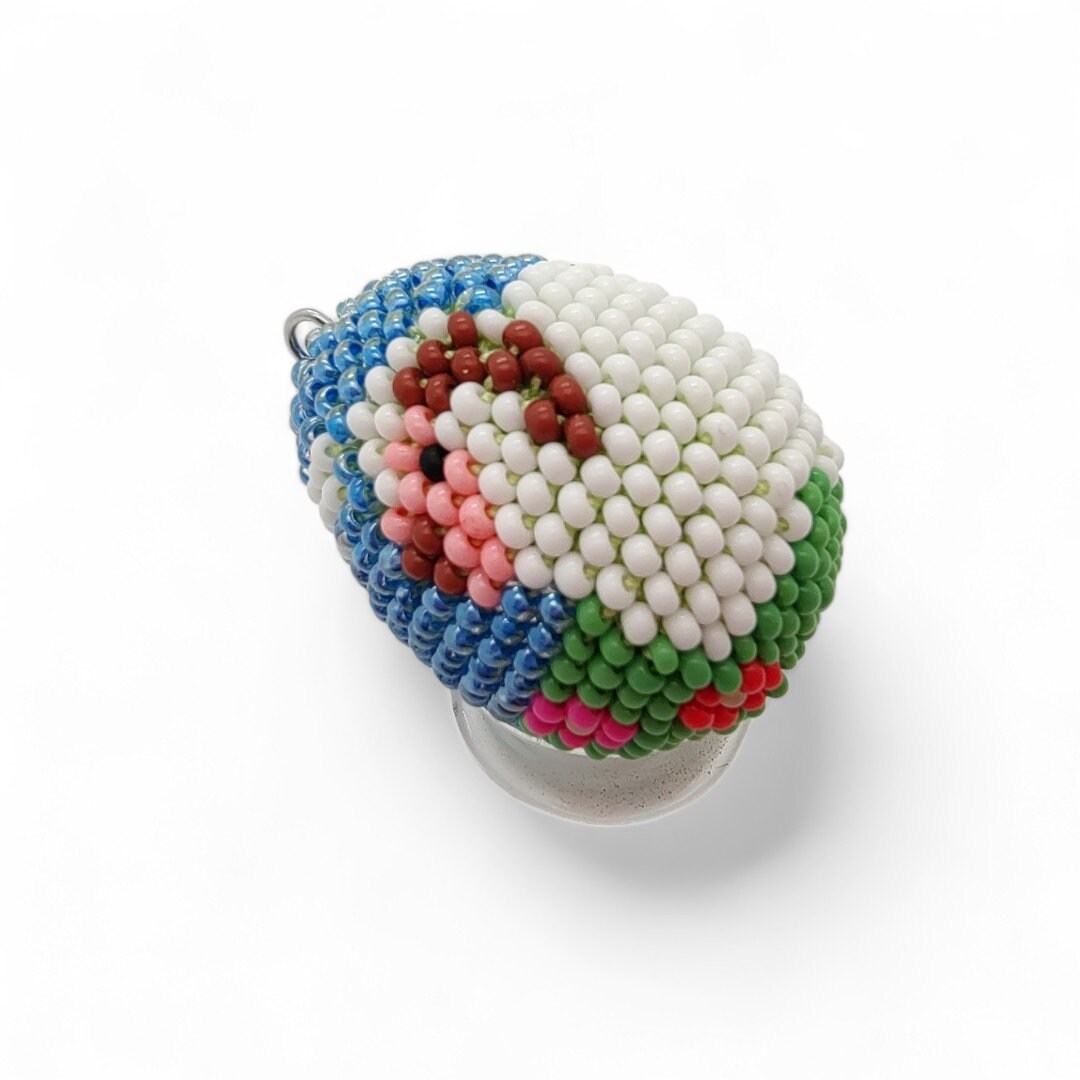 Osterei - Dekoei aus hunderten Miniperlen gehäkelt Osterdekoration Osterschmuck zum Aufhängen #772581662