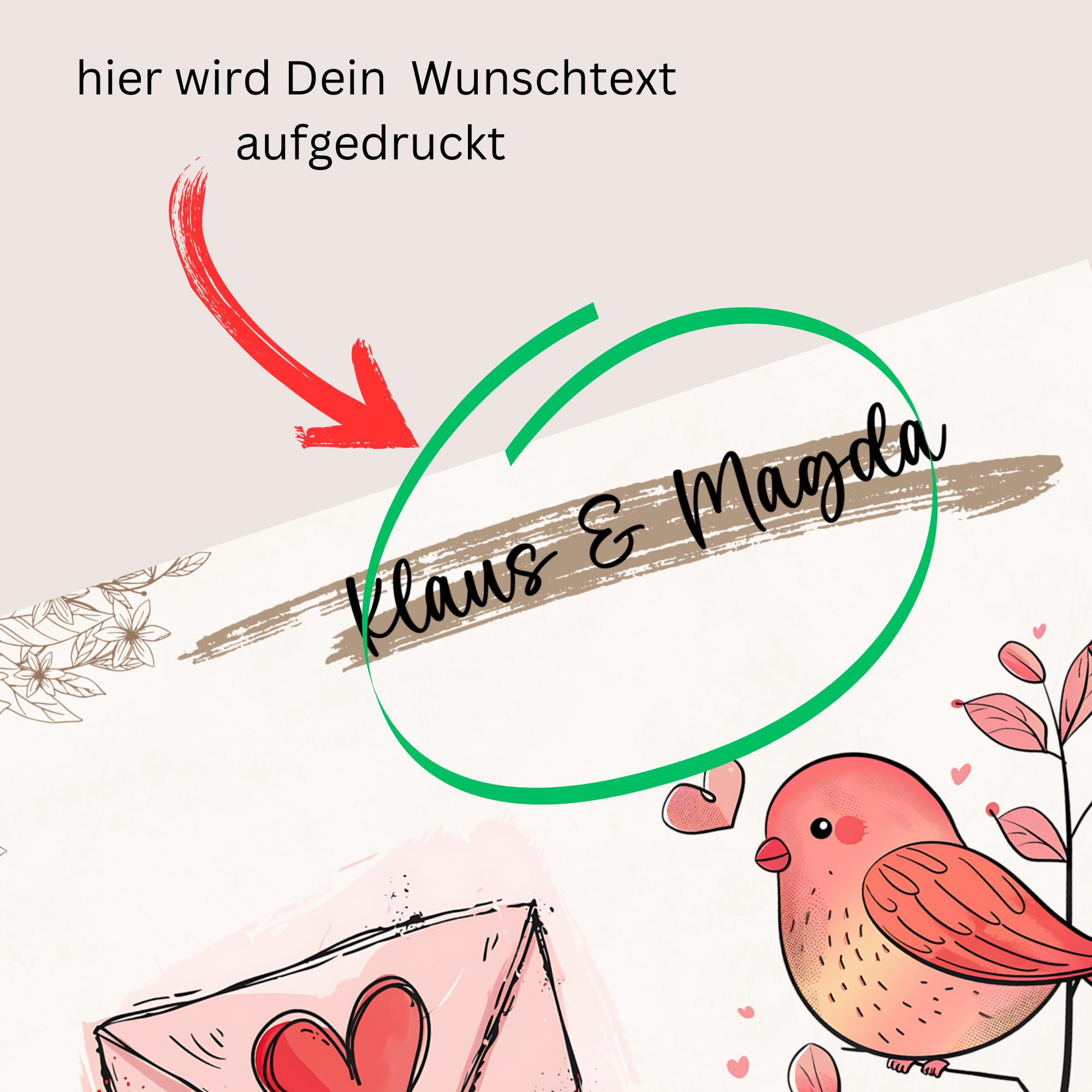 Postkarte personalisierbar, Grußkarte, Karte zur Hochzeit Valentinstag, Verlobungskarte, Geschenkkarte I   #PLS
