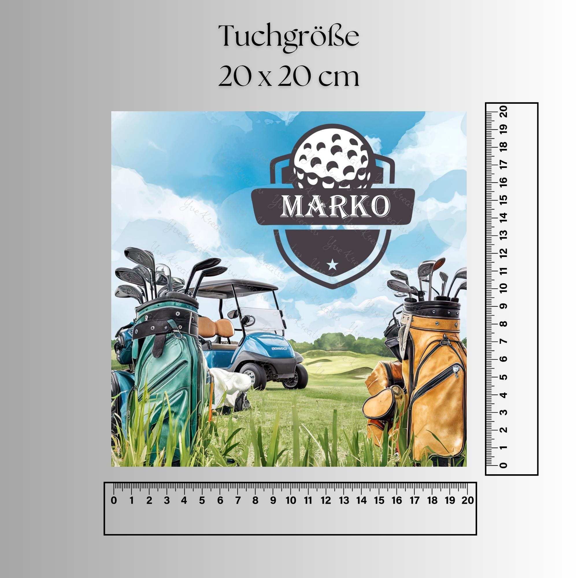Brillenputztuch Geschenk Golfer Golfspieler personalisiert mit Namen bedrucktes Mikrofasertuch für Brillen Displays Objektive  #SP36P