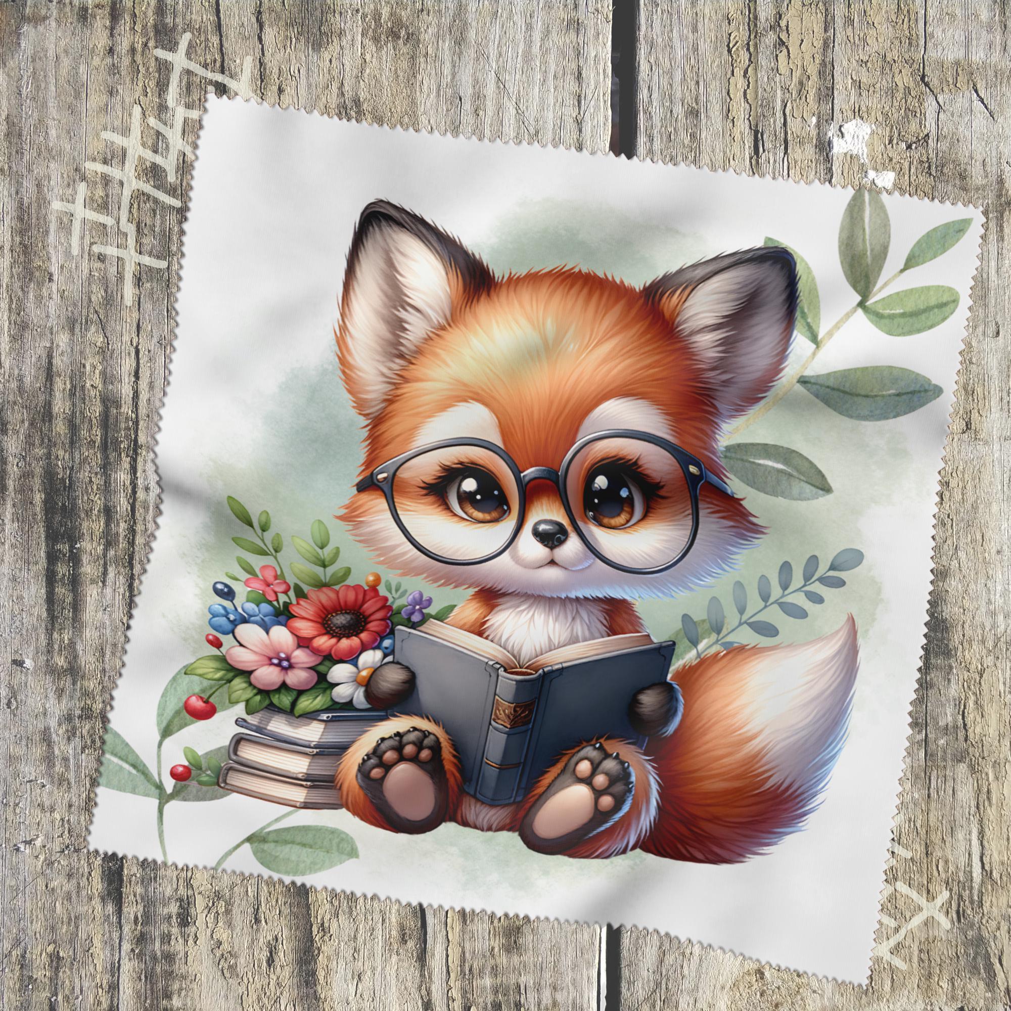Brillenputztuch bedrucktes Mikrofasertuch für Brillen Kameratuch Brillentuch für Displays Objektive Geschenk Geburtstag Fuchs #TI128