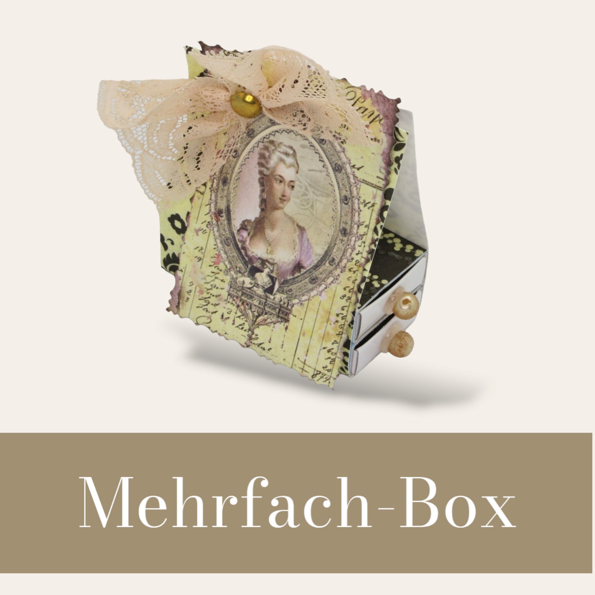 Kleine doppelt Schachtel, verzierte Streichholzschachtel als originelle Geschenkverpackung für Geld, Gutscheine und mehr