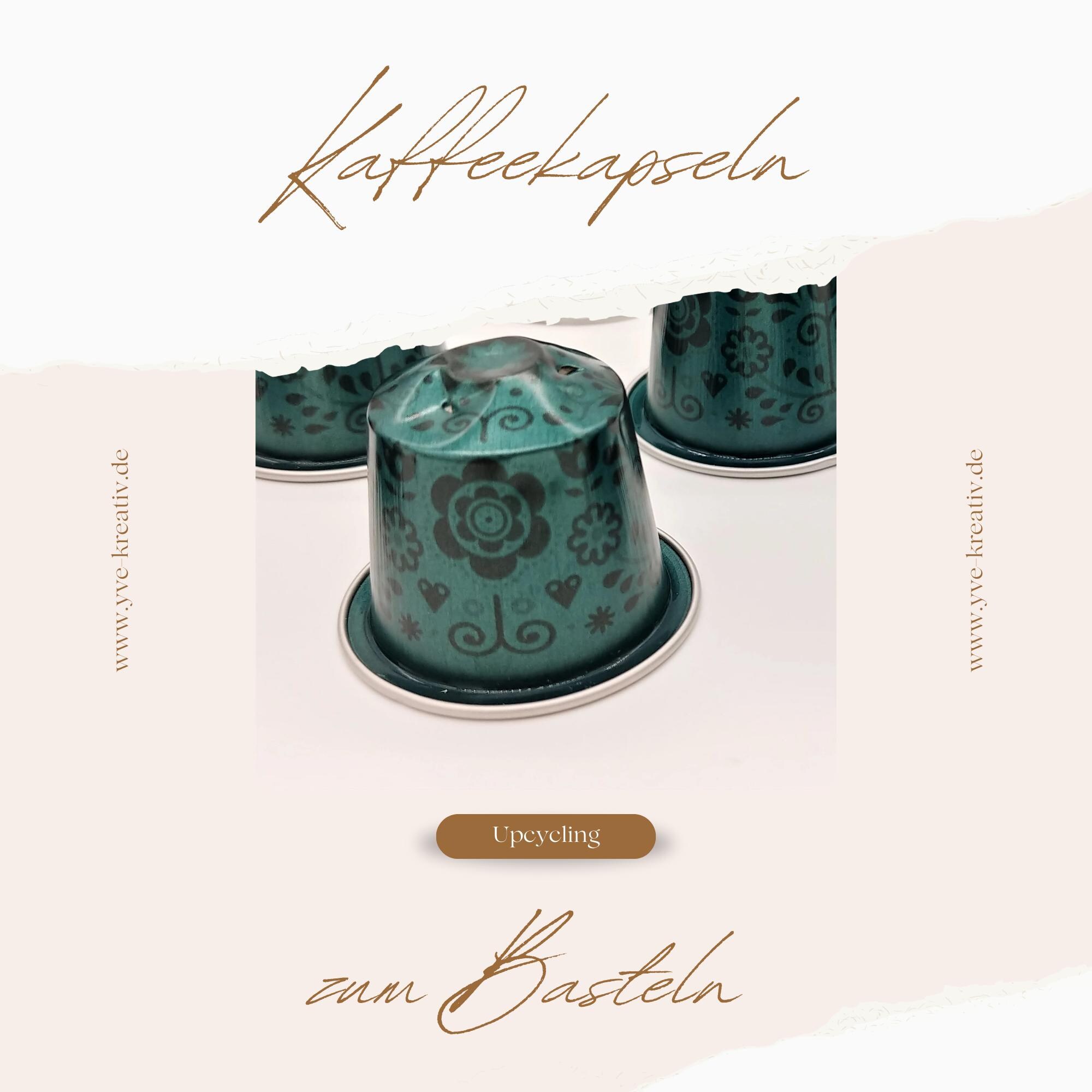 10 leere Kaffeekapseln Farbe grün mit Blümchenmuster zum Basteln Gestalten Bastelmaterial DIY Schmuckherstellung Zubehör #KNS 10 leere Kaffeekapseln Farbe grün mit Blümchenmuster zum Basteln Gestalten Bastelmaterial DIY Schmuckherstellung Zubehör #KNS