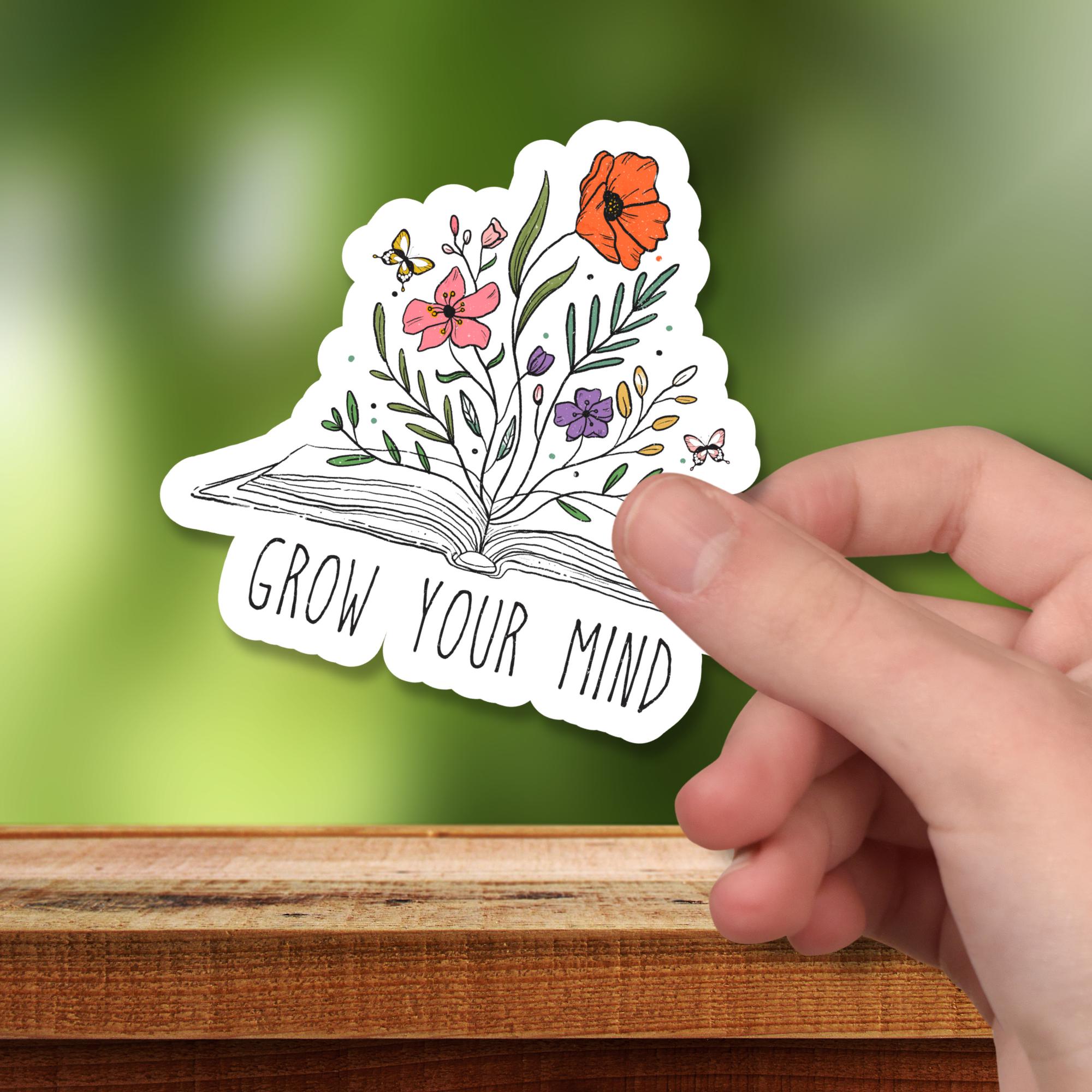 Kofferaufkleber, Geschenkaufkleber, Aufkleber Motivation, großer Blumen Sticker I zur Auswahl in Weiß oder Transparent  #SEG8