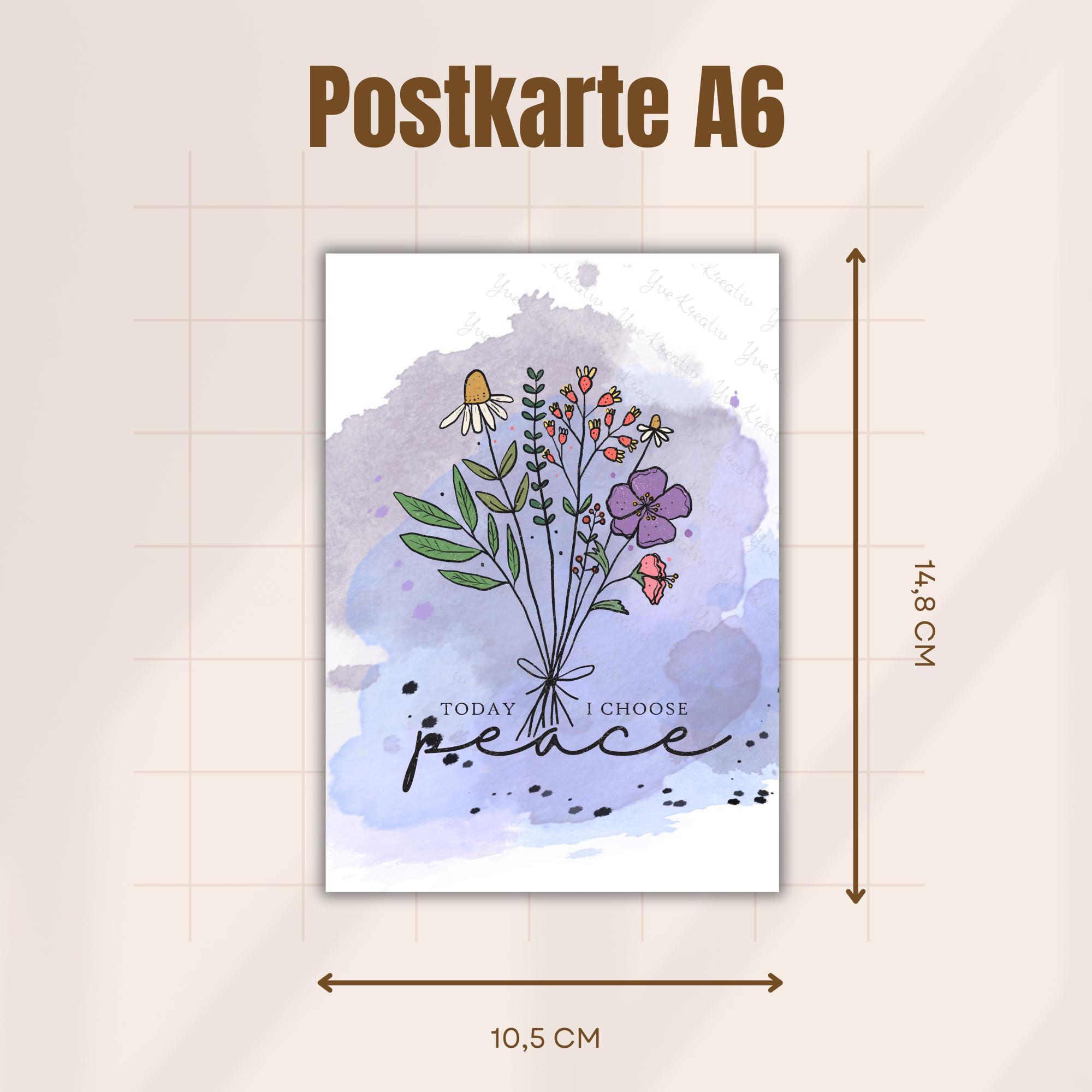Postkarte Peace Grußkarte Karte Geburtstag Motivation Aufmunterung Mitbringsel Freundin #PLS Postkarte Peace Grußkarte Karte Geburtstag Motivation Aufmunterung Mitbringsel Freundin #PLS