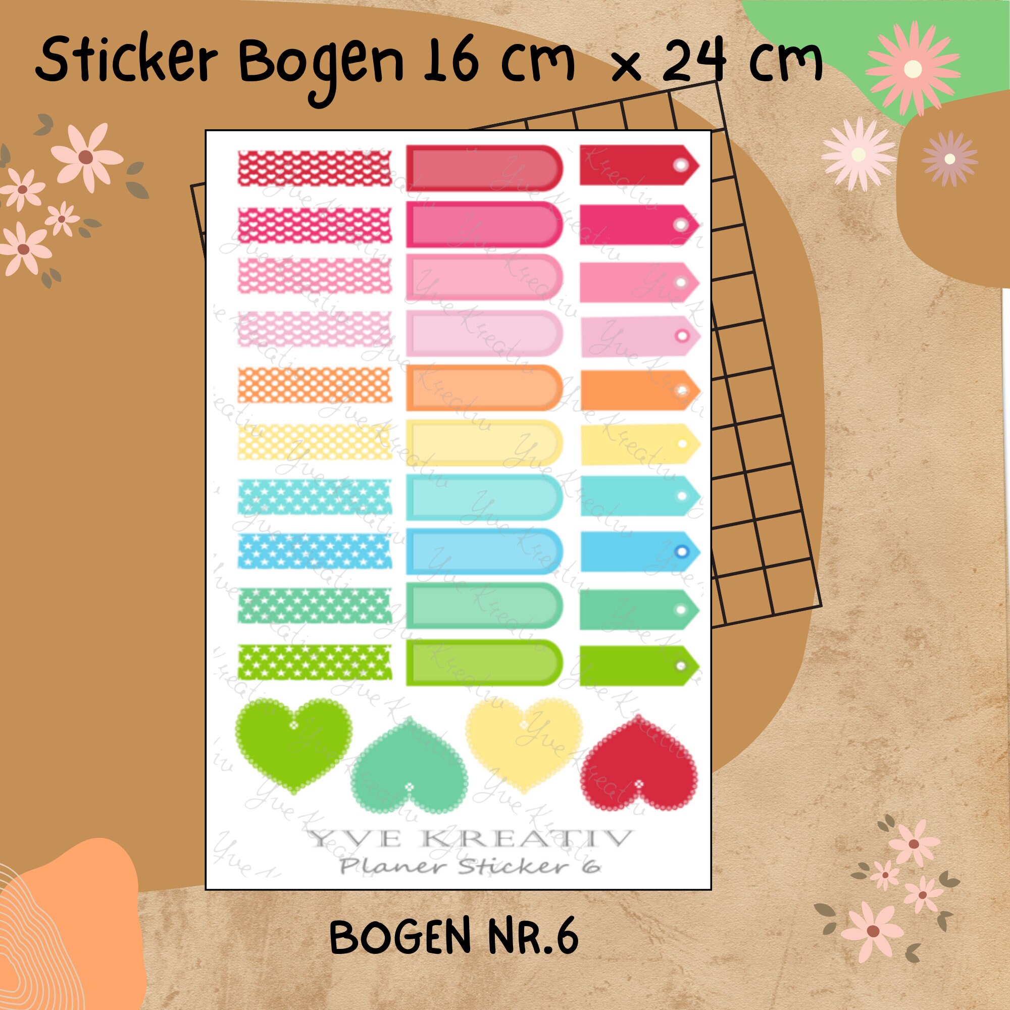 Sticker Planer 30 Aufkleber Sticker Bogen Set Stickerbogen  -  Wochenplaner Kalender Bullet Journaling  #SBA5