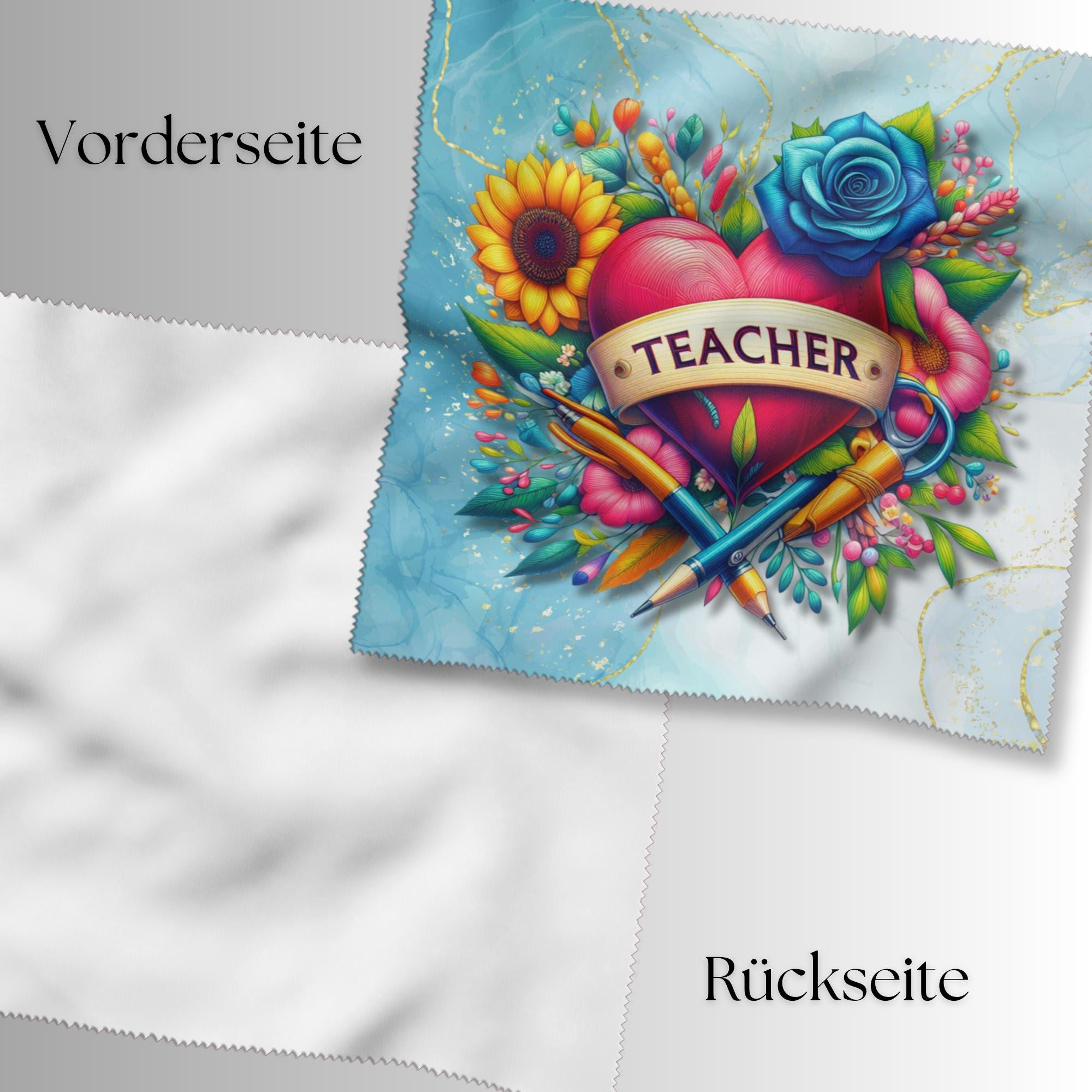 Brillenputztuch Teacher bedrucktes Mikrofasertuch für Brillen Displays Geschenk Lehrer Mitbringsel Schulanfang #BE4 Brillenputztuch Teacher bedrucktes Mikrofasertuch für Brillen Displays Geschenk Lehrer Mitbringsel Schulanfang #BE4