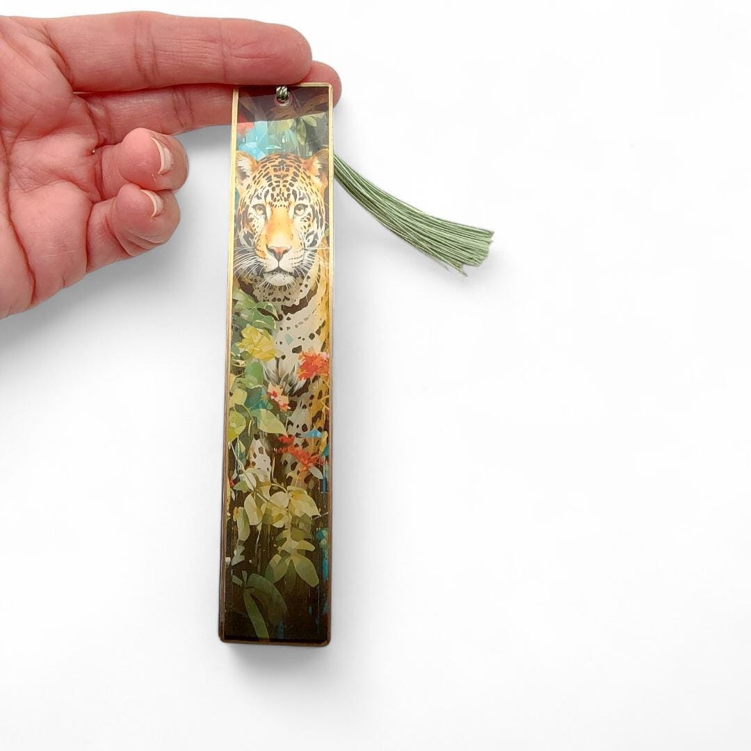 Lesezeichen aus Epoxidharz durchsichtig - Motiv Tiger #LEEPOX