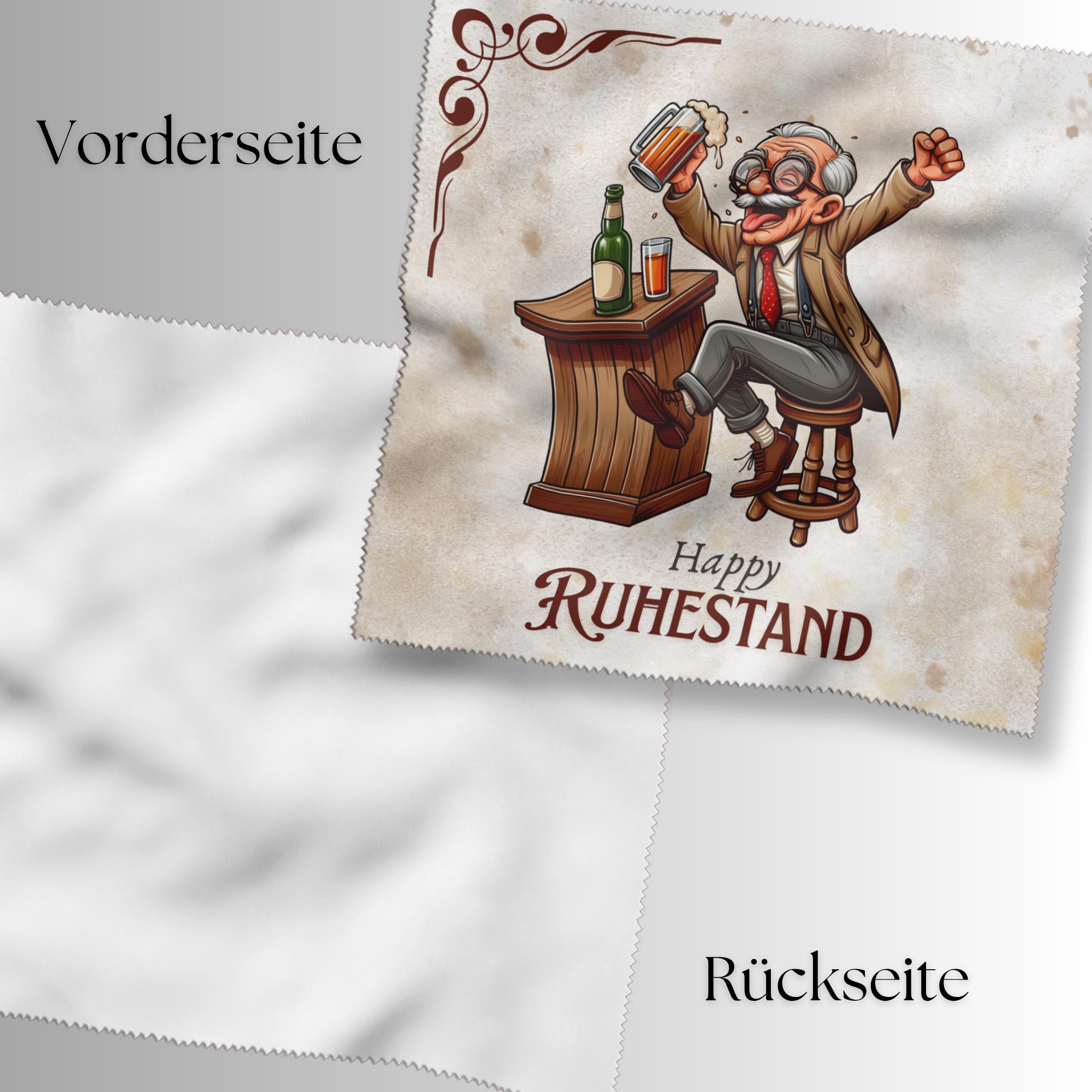 Brillenputztuch Ruhestand bedrucktes Mikrofasertuch für Brille Sonnenbrille Display Handy Geschenk zur Rente Abschied Kollege #BE16