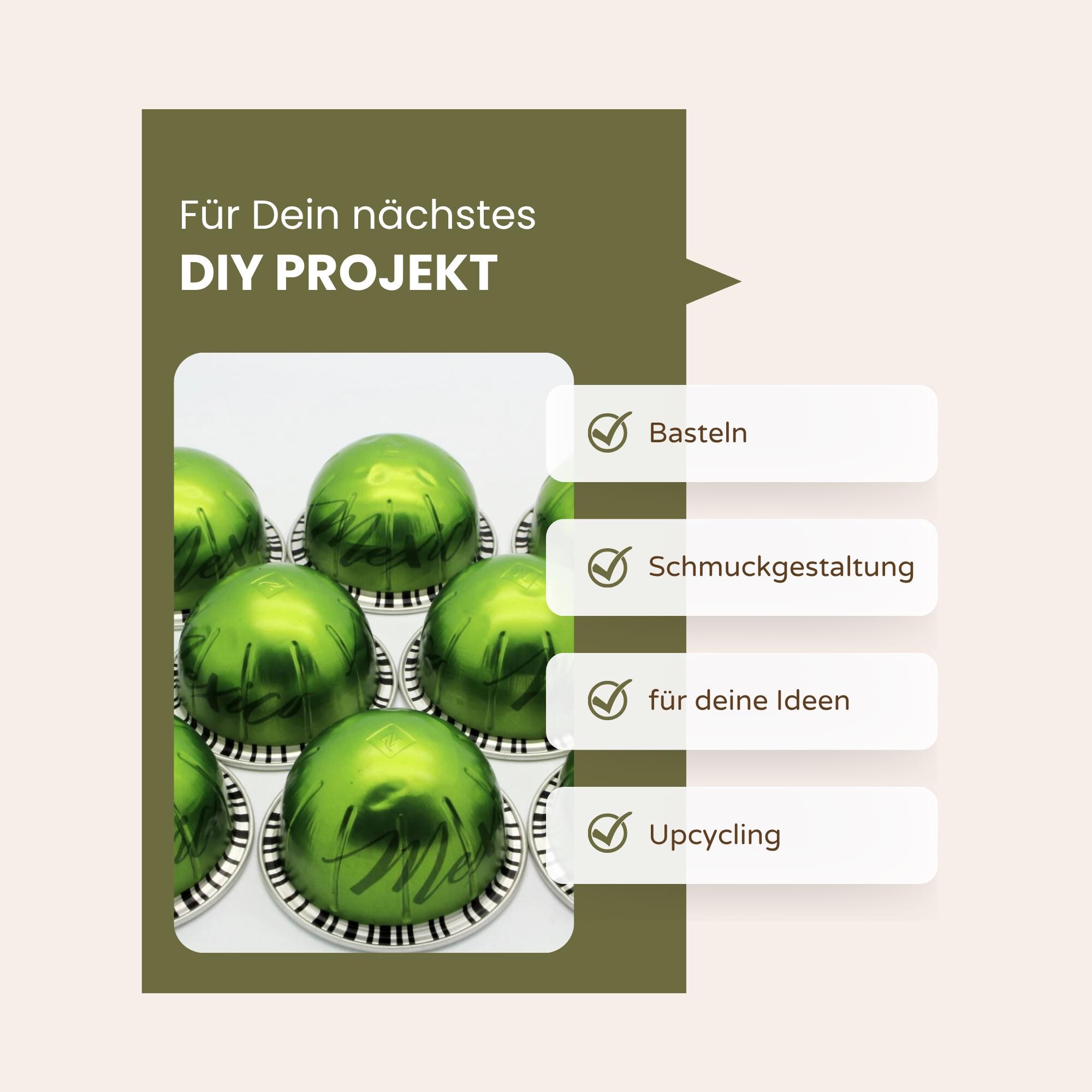 10 leere GROSSE Kaffeekapseln Farbe grün zum Basteln Gestalten Bastelmaterial DIY Schmuckherstellung Zubehör #KVS 10 leere GROSSE Kaffeekapseln Farbe grün zum Basteln Gestalten Bastelmaterial DIY Schmuckherstellung Zubehör #KVS