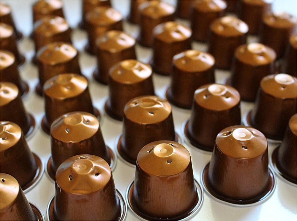 10 leere Kaffeekapseln Farbe : kupfer  #KNS