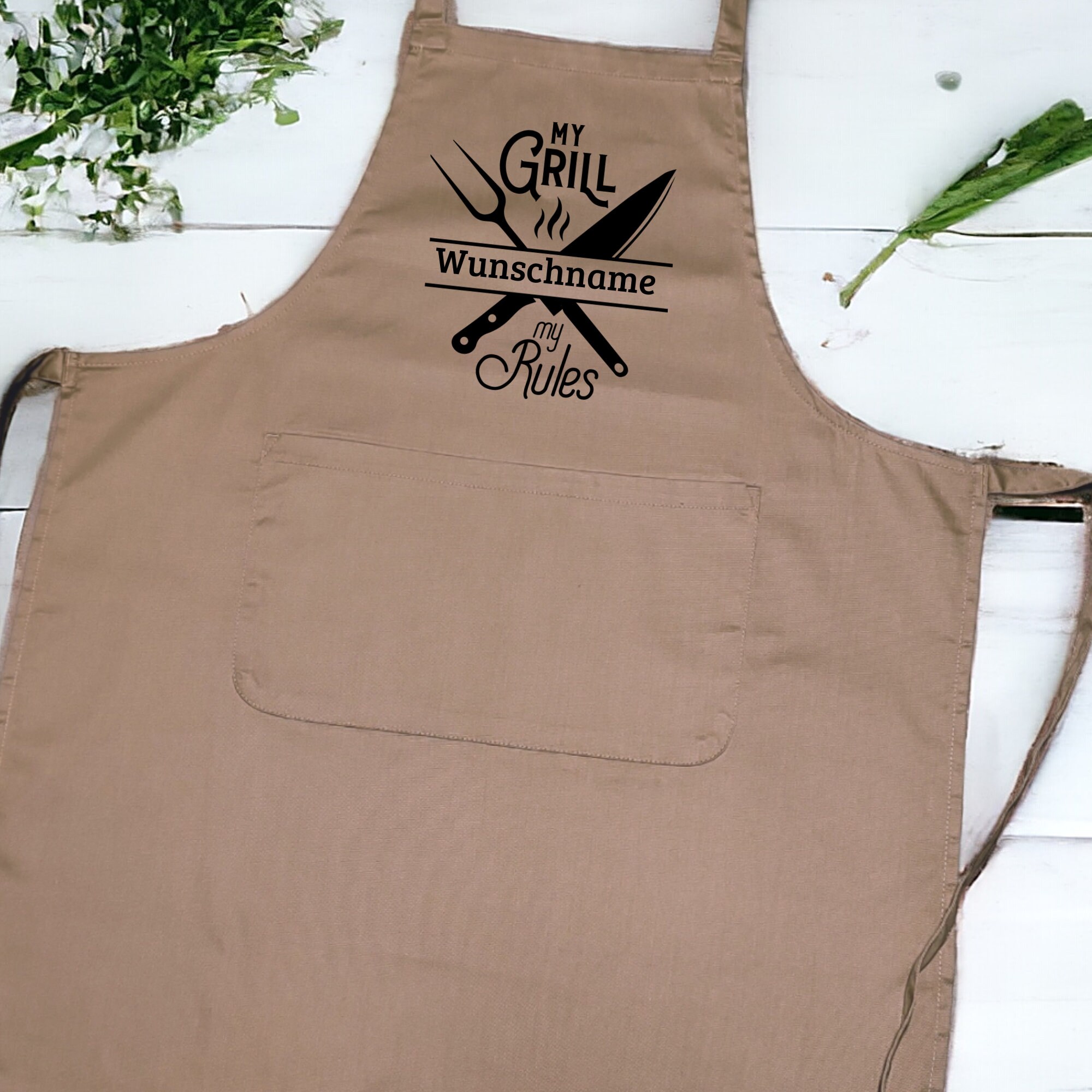 Schürze mit Namen personalisierbar, Grillschürze, Küchenschürze, Kochschürze für Mann, Vater Geschenk, Vatertag  #1648361456