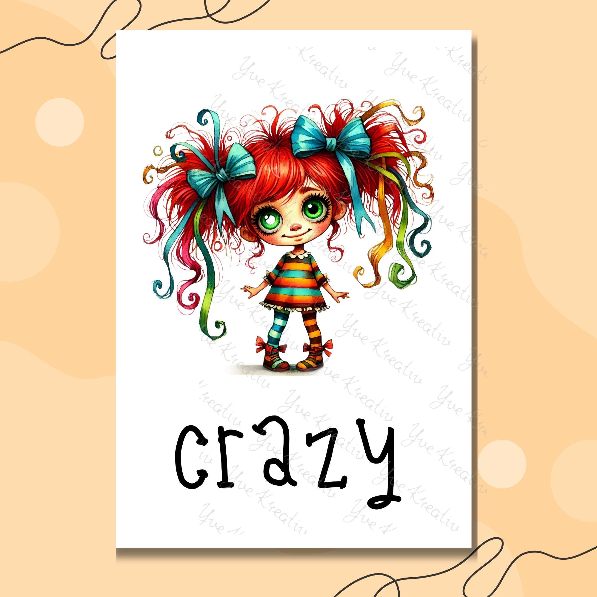 Postkarte, Grußkarte, Karte zum Geburtstag I Crazy, Funny, Lovely I Schrullige witzige Mädchen, Beste Freundin  #PHO