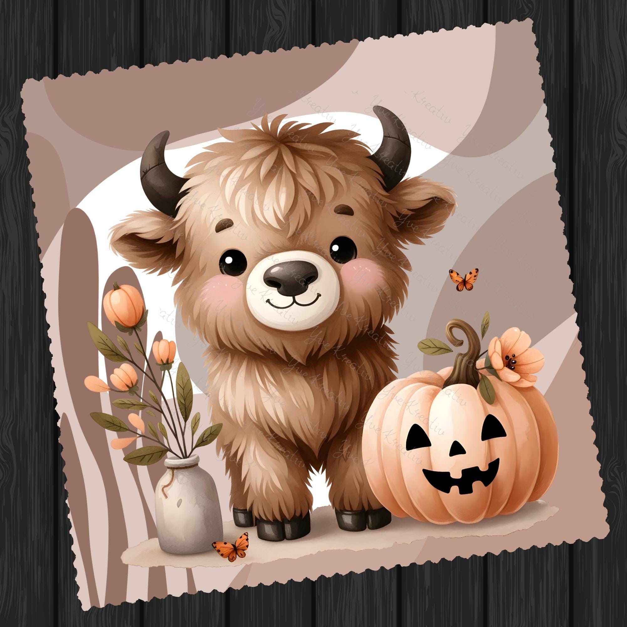 Brillenputztuch Herbst Kuh bedrucktes Mikrofasertuch für Sonnenbrille Displays Handy Kuhfreund Geschenk Halloween Mitbringsel #TI166