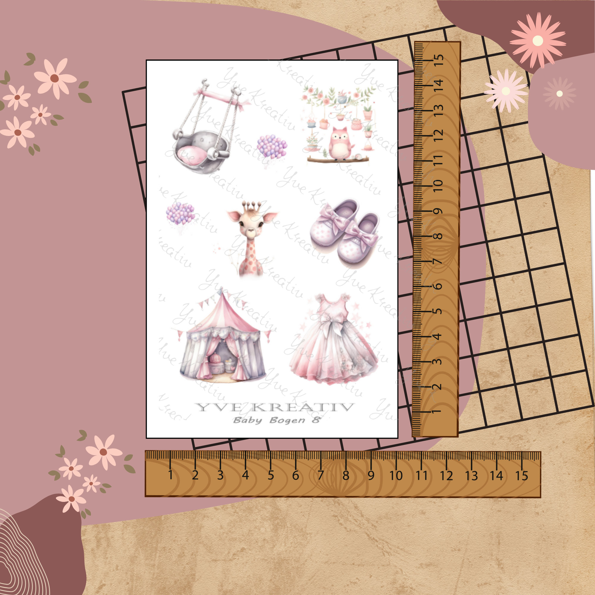 Stickerbogen "Baby Girl - Babyparty - Geburt" | Sticker Set - Aufkleber 2 Bögen zur Auswahl in Weiß - Transparent - Matt - Glanz  #SBA6
