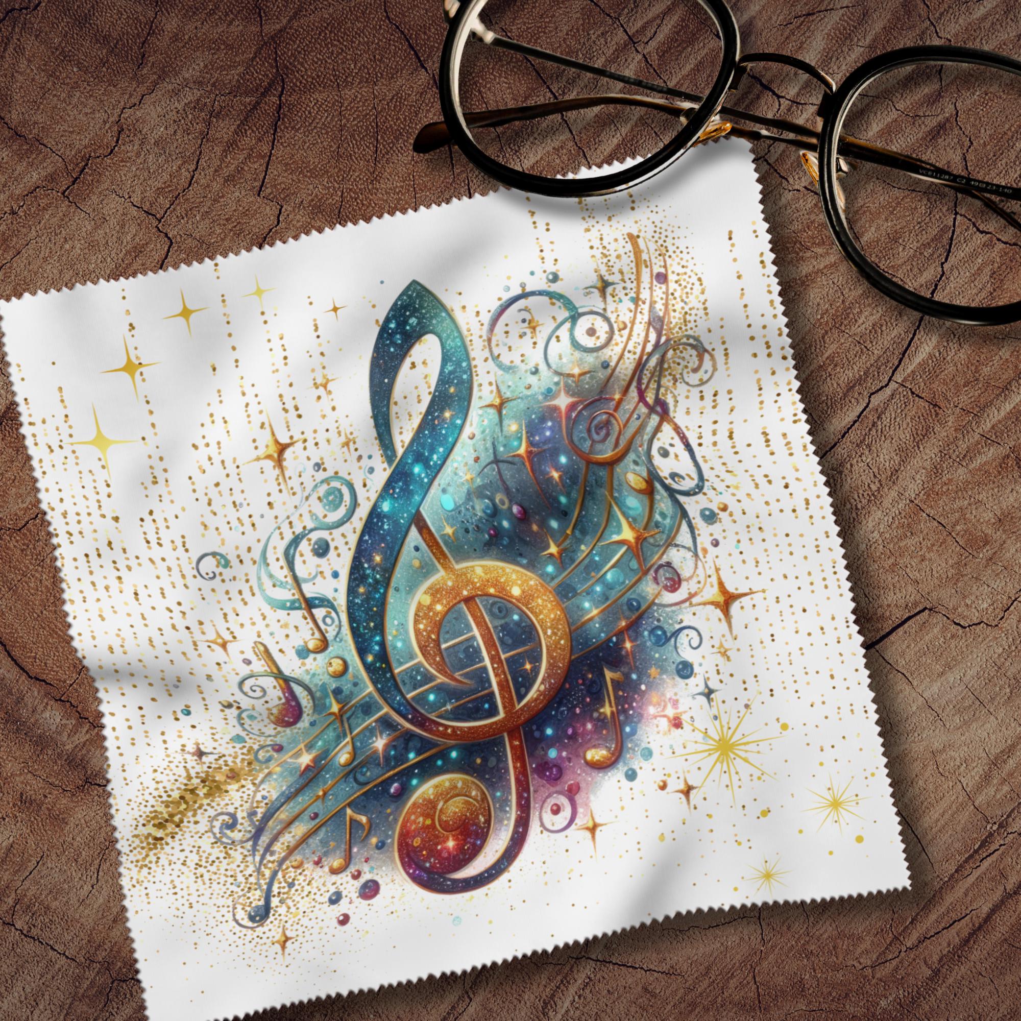 Brillenputztuch Musik bedrucktes Mikrofasertuch für Sonnenbrille Displays Handy Geschenk Musikerin Mitbringsel Musiklehrer #MC12