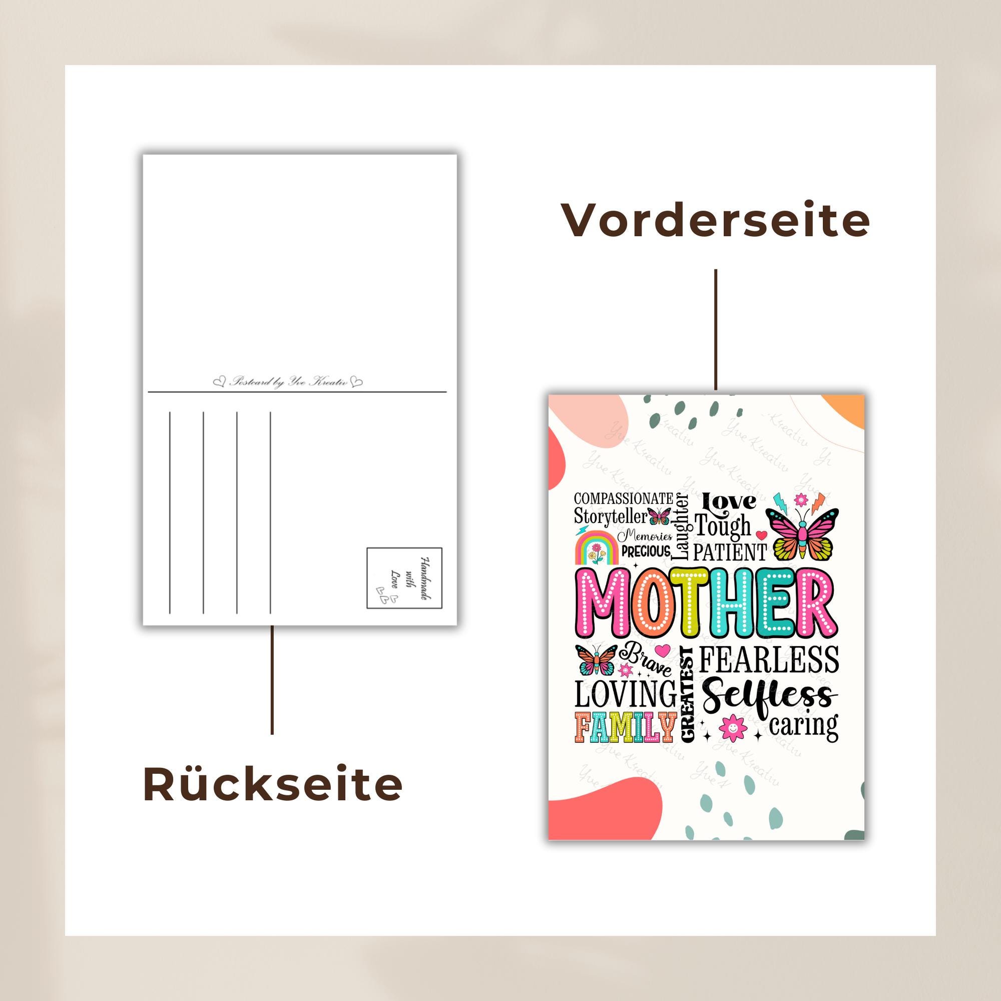 Geschenk Muttertag Postkarte Mama Karte Glückwunschkarte Grußkarte Geschenkkarte auf DIN A6 Karte mit Glanzoberfläche #PHO Geschenk Muttertag Postkarte Mama Karte Glückwunschkarte Grußkarte Geschenkkarte auf DIN A6 Karte mit Glanzoberfläche #PHO