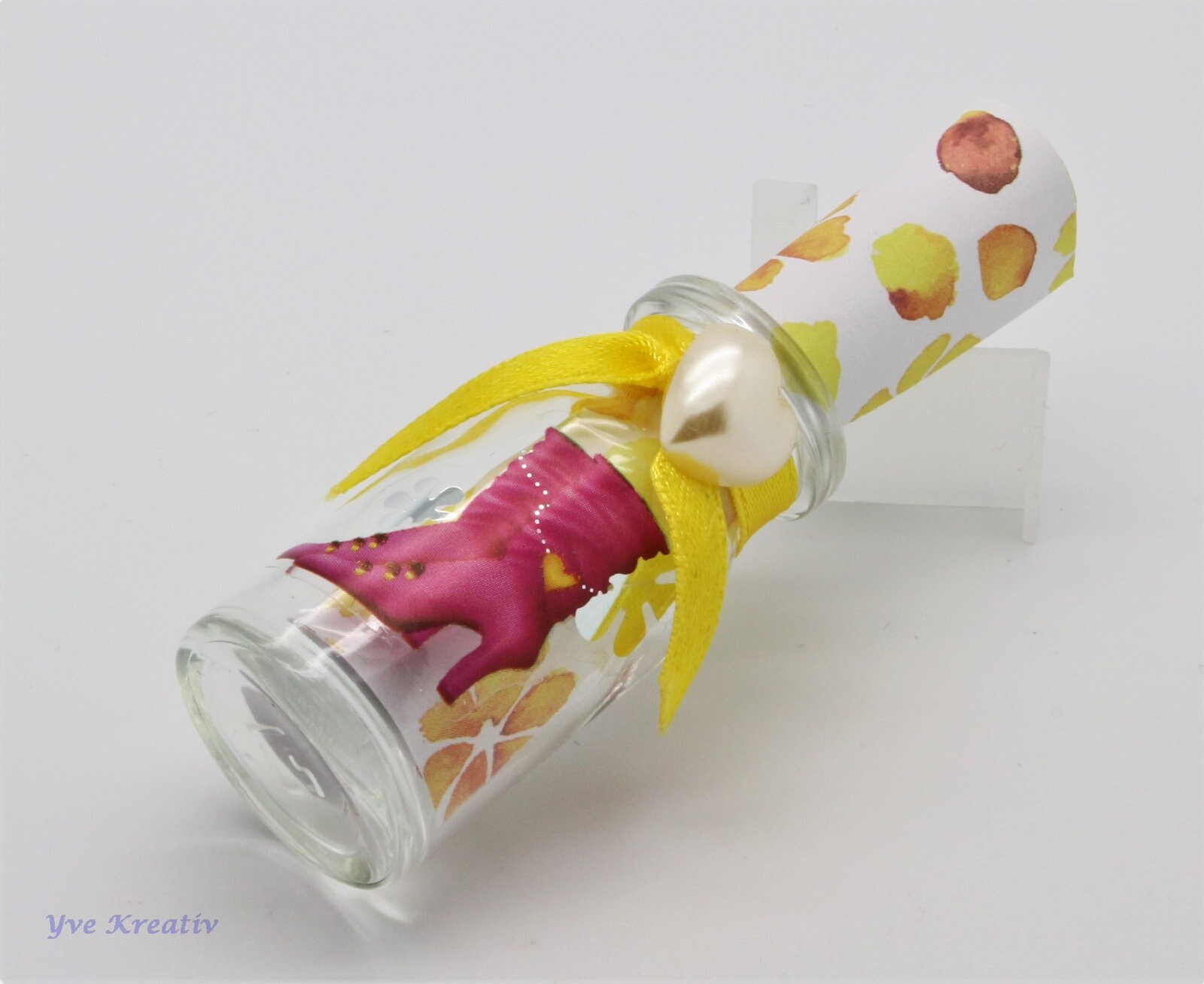 Flaschenpost Fläschchen aus Glas für Gutscheine oder Geldgeschenke mit Papierrolle für Glückwünsche und Nachrichten